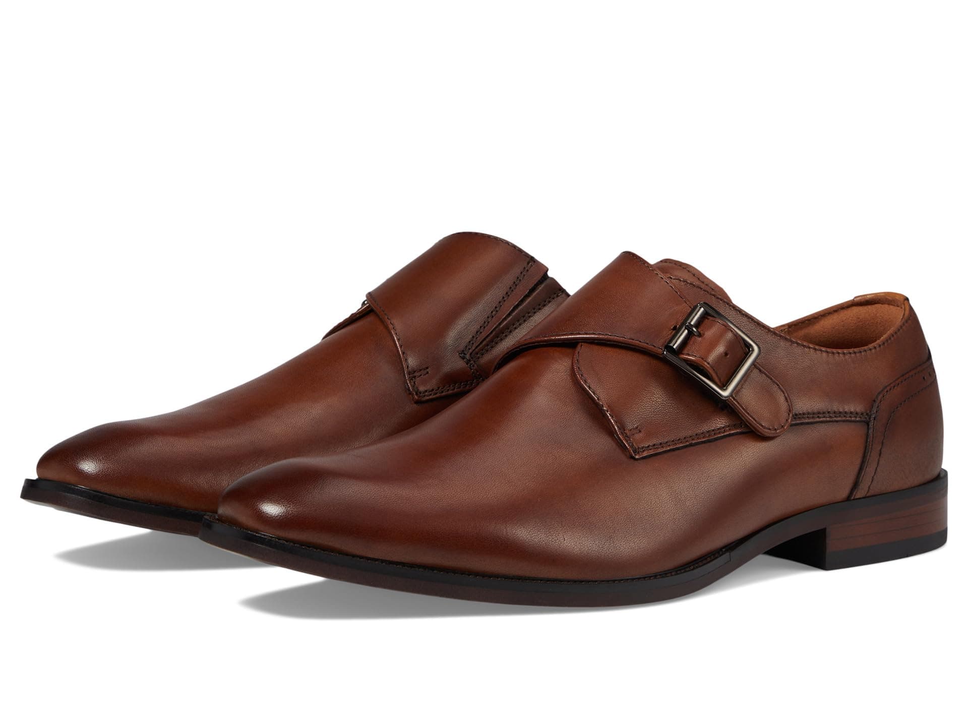 Florsheim Sorrento Plain Toe Single Monk Strap — cor Caramelo