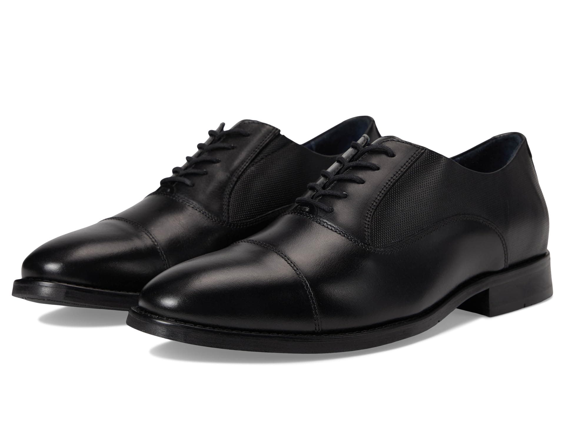 Johnston & Murphy Landry Embossed Cap Toe — cor Preto
