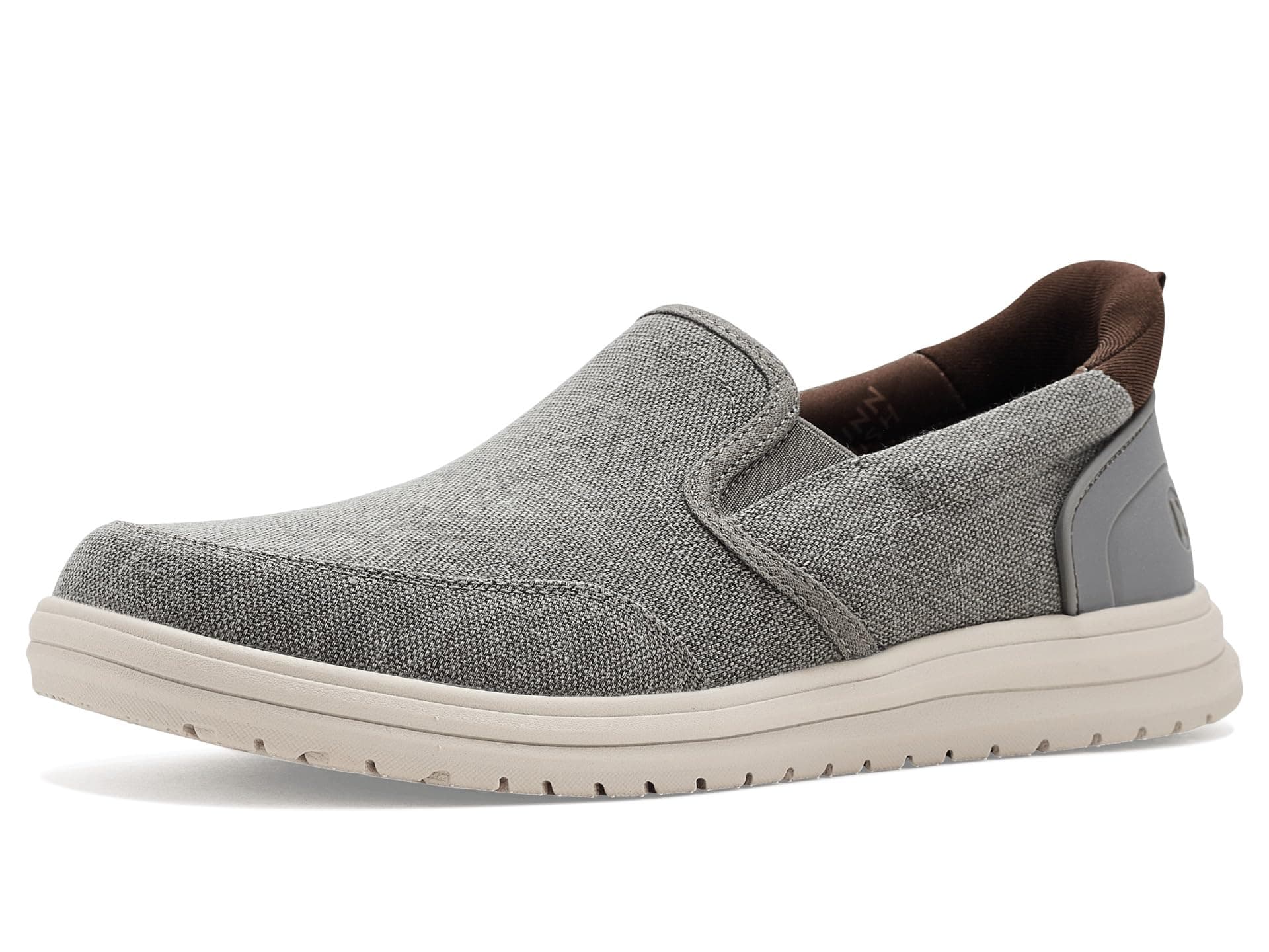 Nunn Bush Brew City Easy On and Off Moccasin Toe Hands Free Organic Canvas Slip-On Loafers — cor Cinza