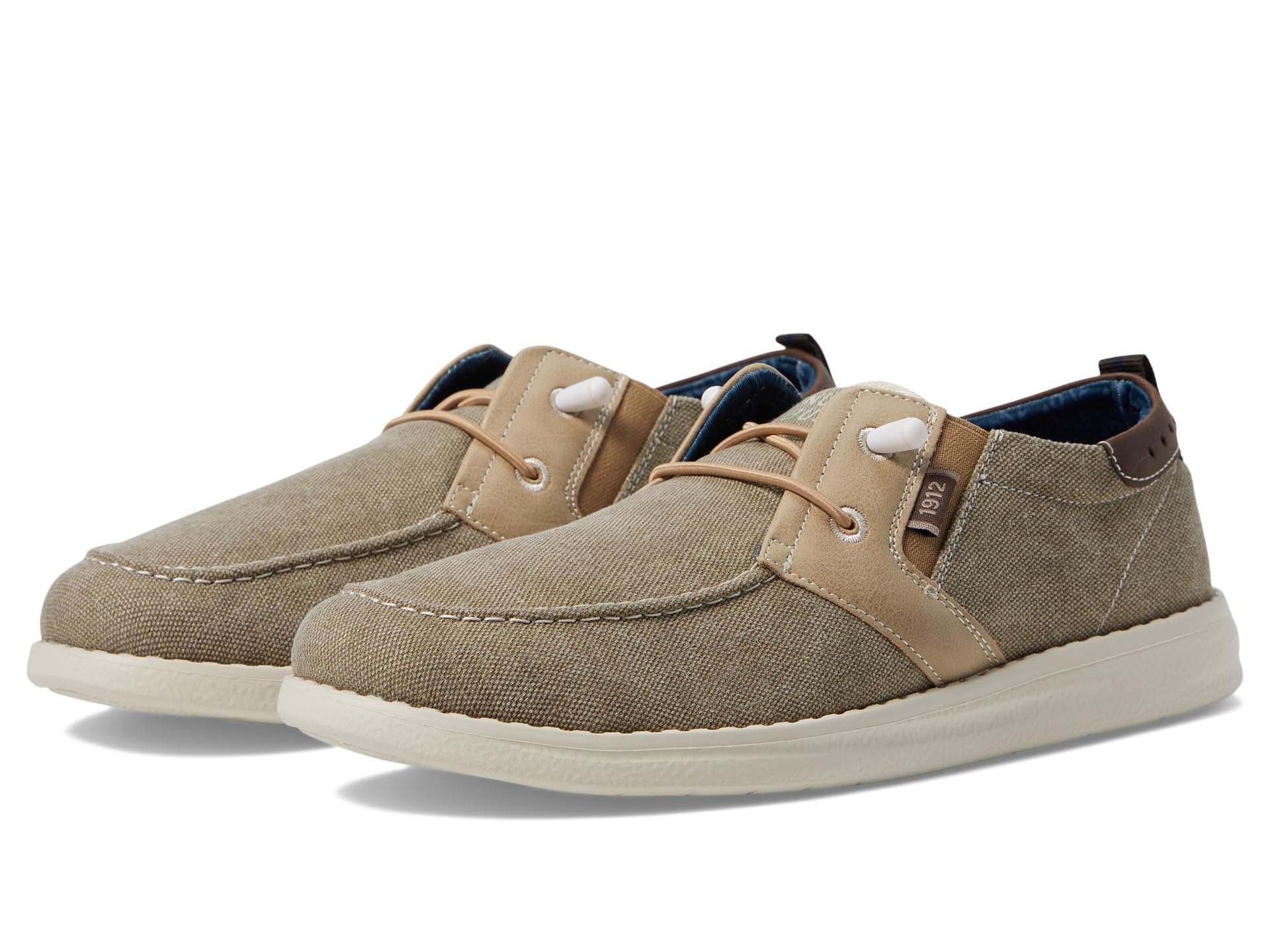 Nunn Bush Brewski Moc Toe Slip-on with Elastic Bungee — cor Bege