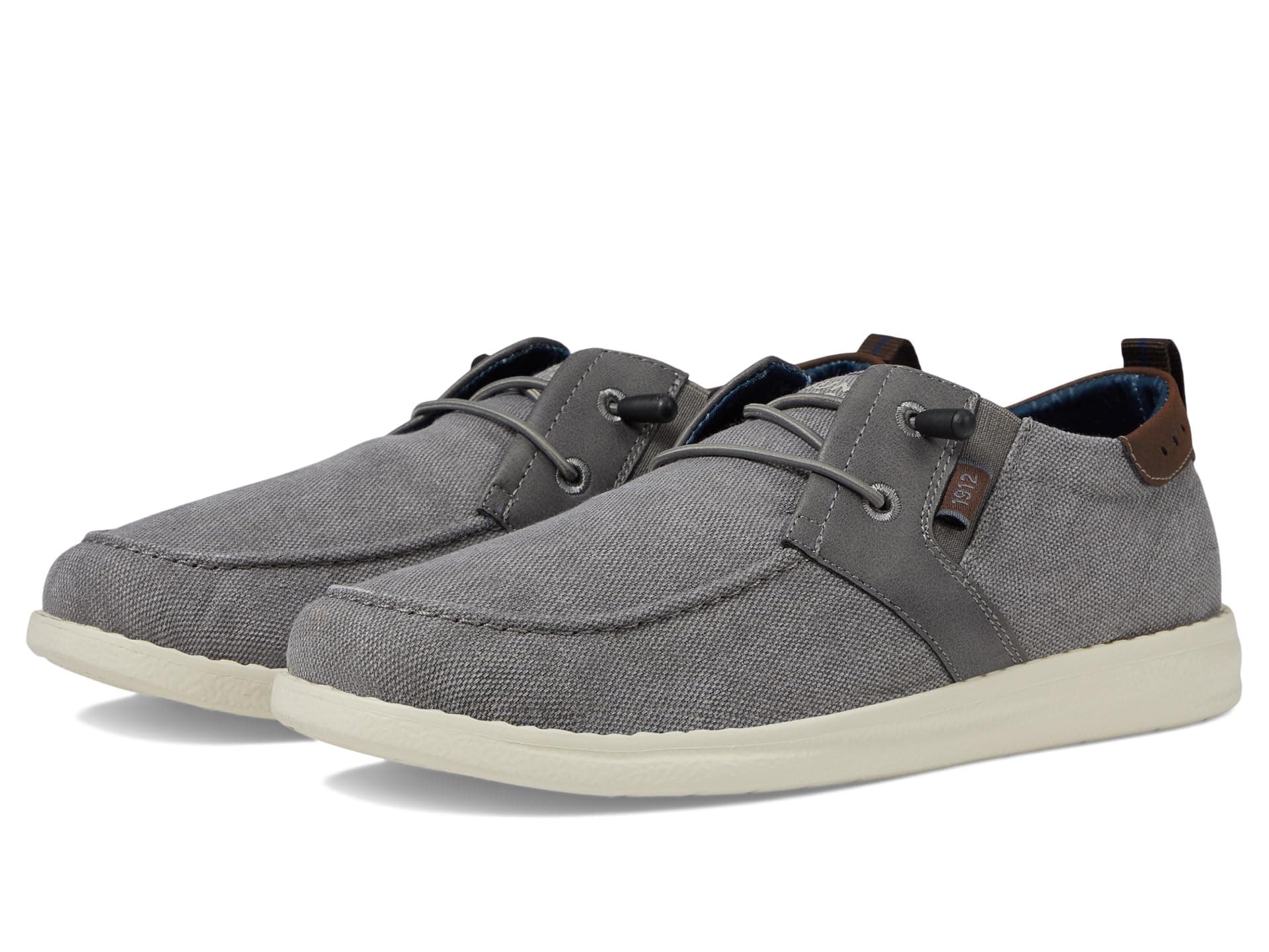 Nunn Bush Brewski Moc Toe Slip-on with Elastic Bungee — cor Cinza