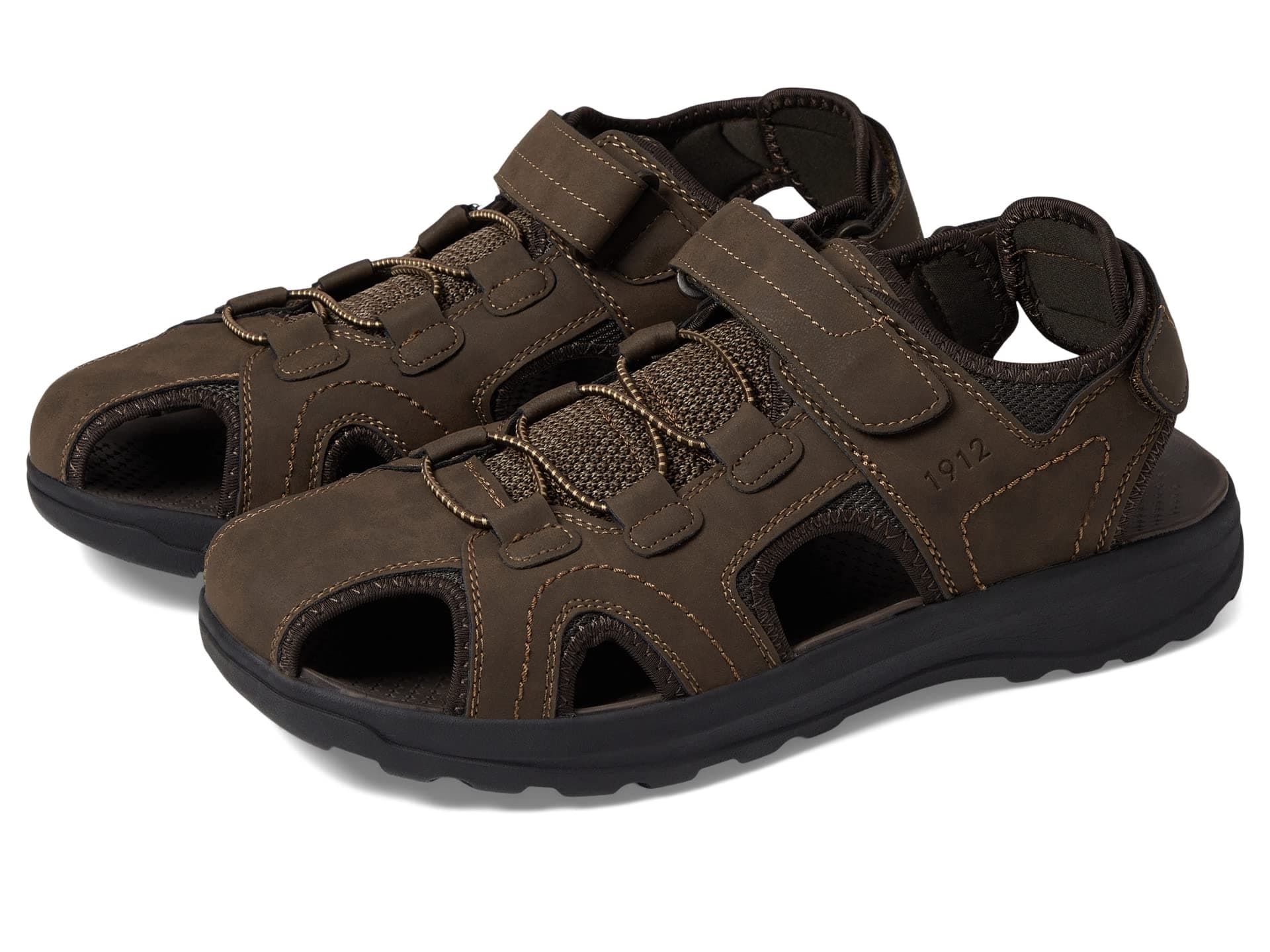 Nunn Bush Huck Sport Closed Toe Fisherman Sandal — cor Marrom