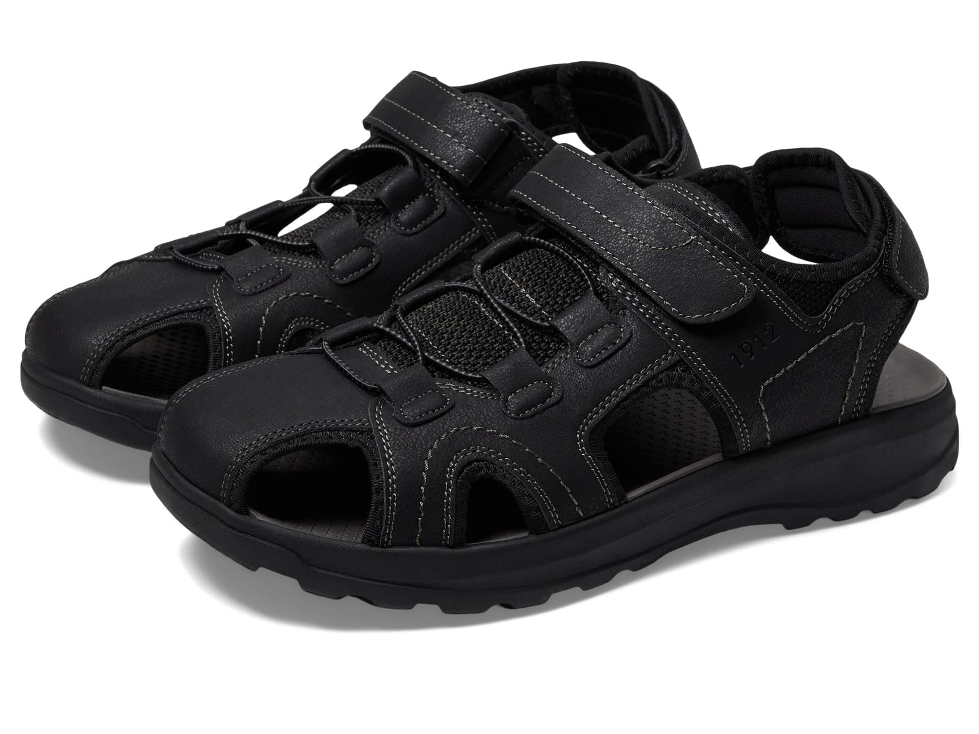 Nunn Bush Huck Sport Closed Toe Fisherman Sandal — cor Preto
