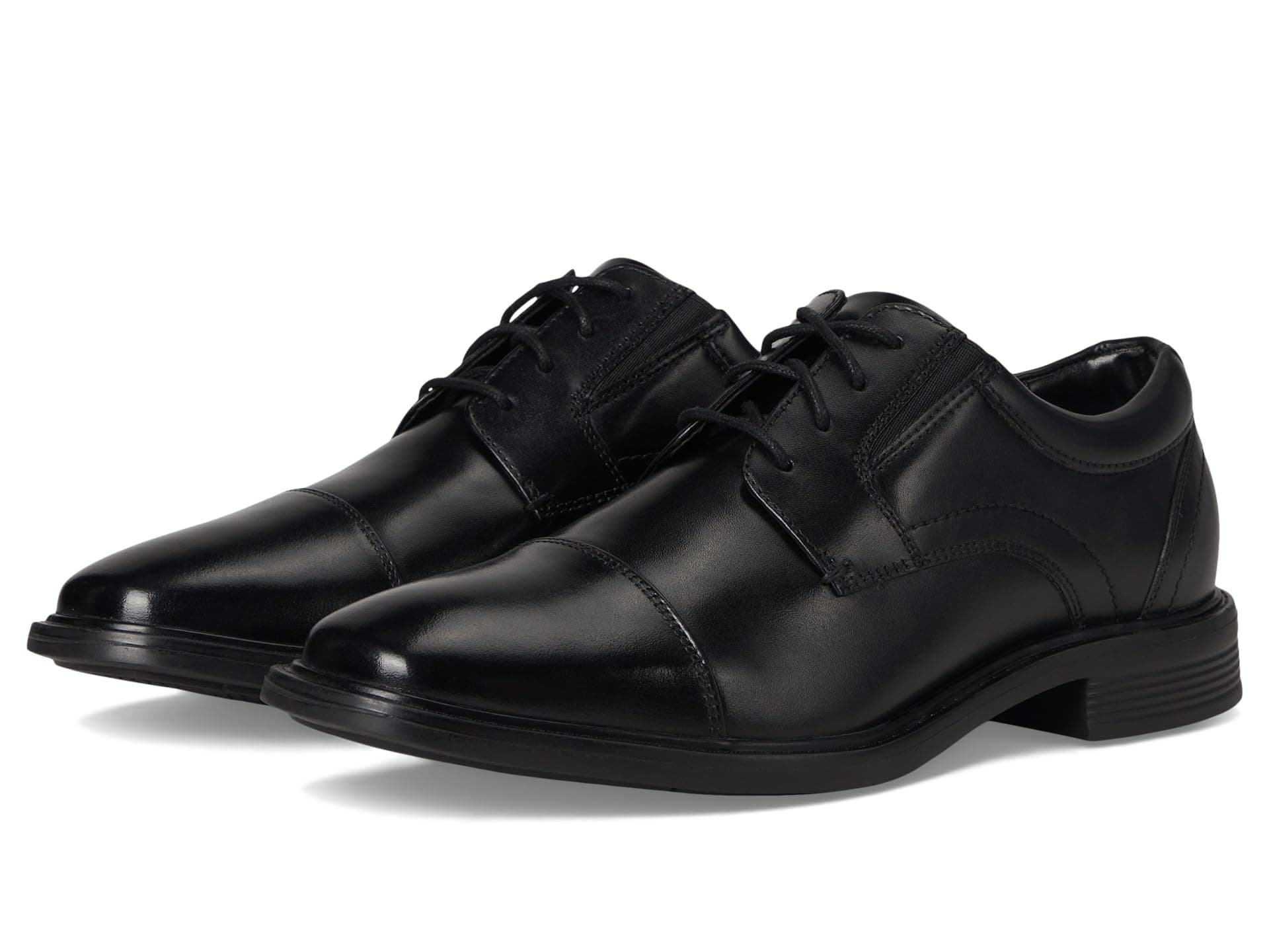 Nunn Bush Stark Cap Toe Oxford Leather Business Formal Derby Dress Casual Lace-Up — cor Preto