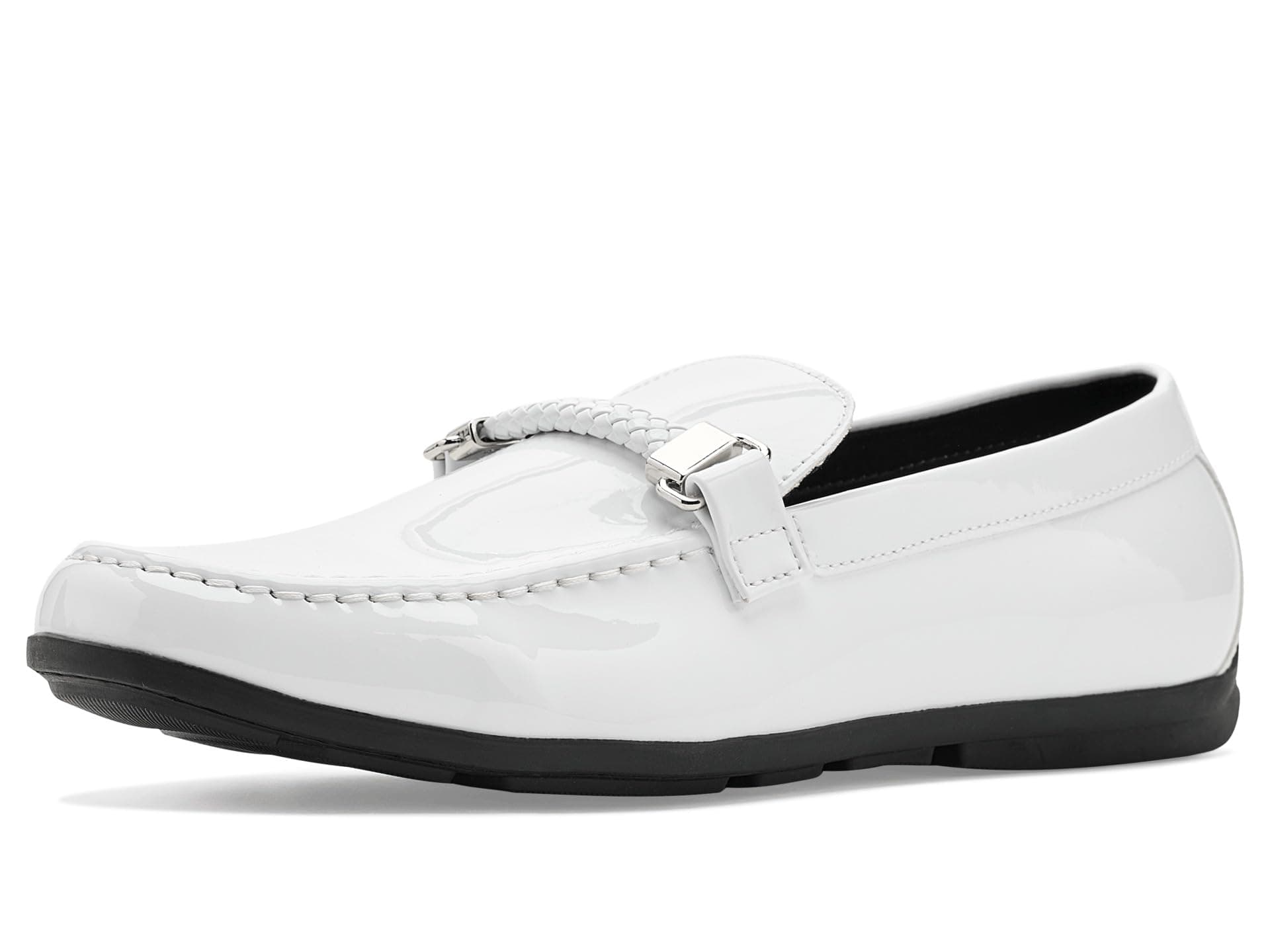 Stacy Adams Sheridan Moc Toe Slip-On Loafer — cor Branco