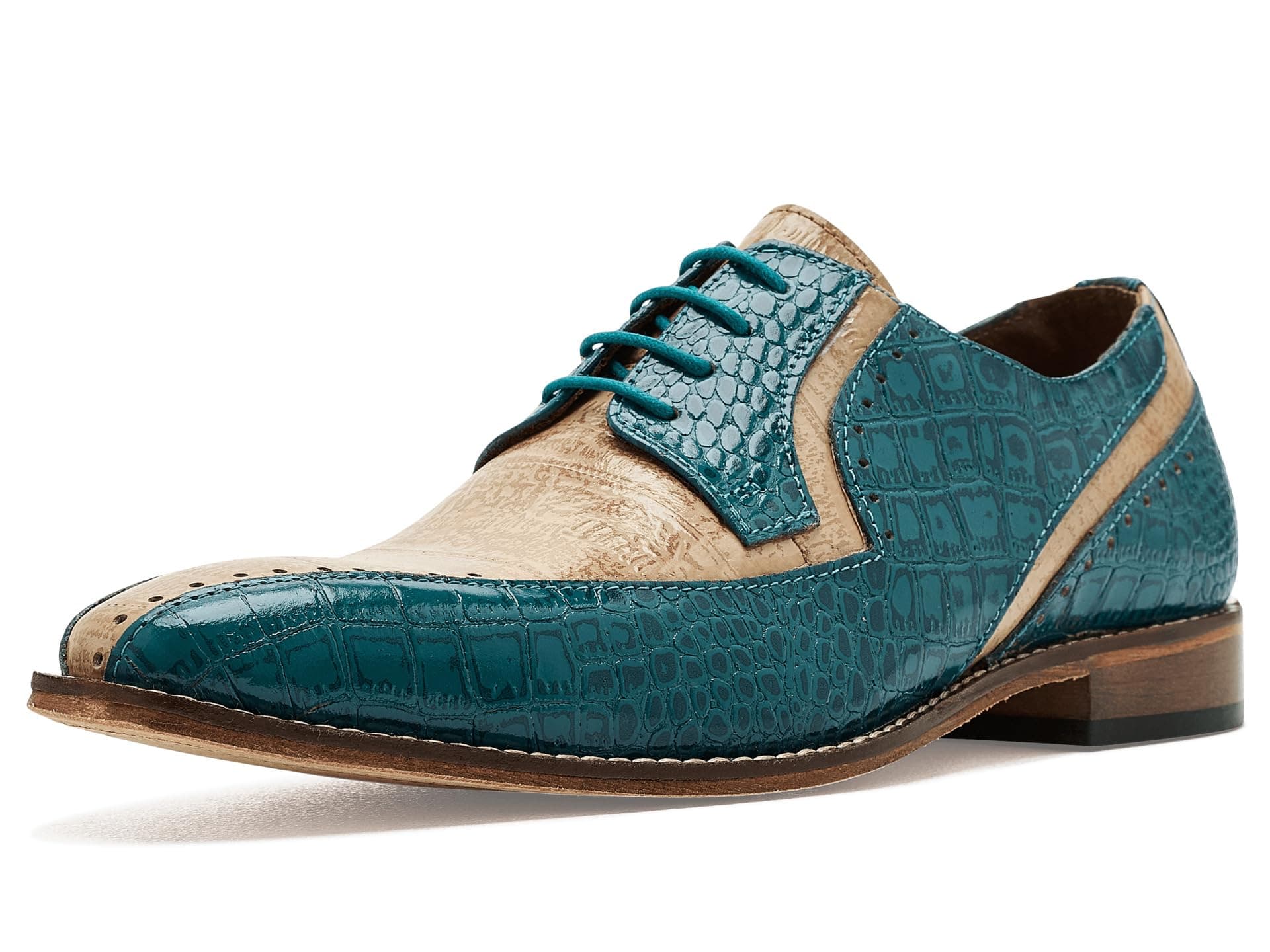 Stacy Adams Talamanco Bike Toe Oxford — cor Turquesa
