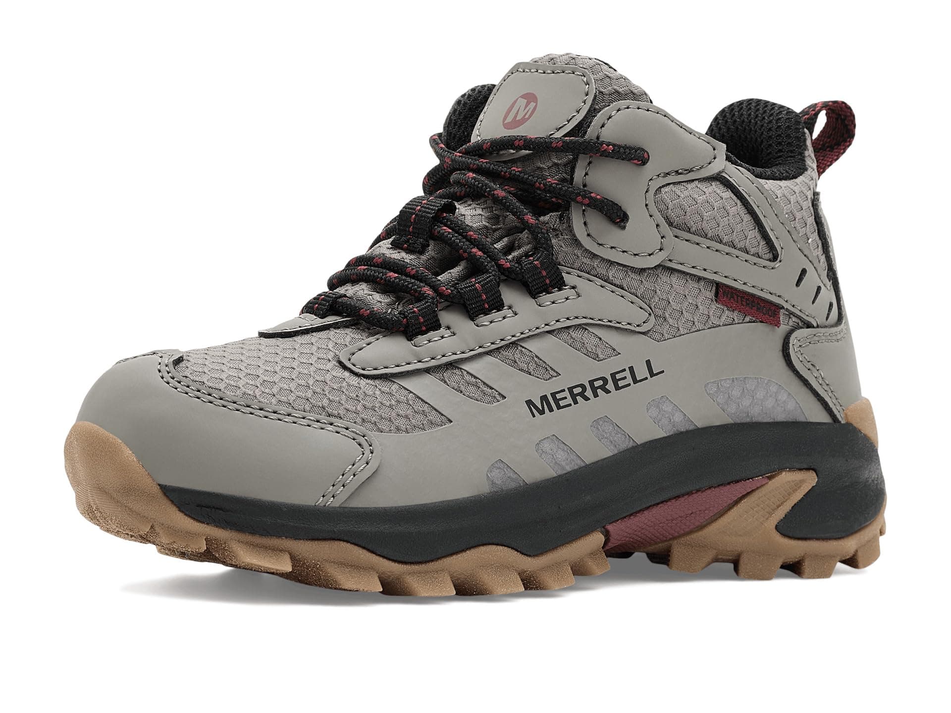 Merrell Kids Moab Speed 2 Mid Waterproof (Little Kids/Big Kids) — cor Cinza