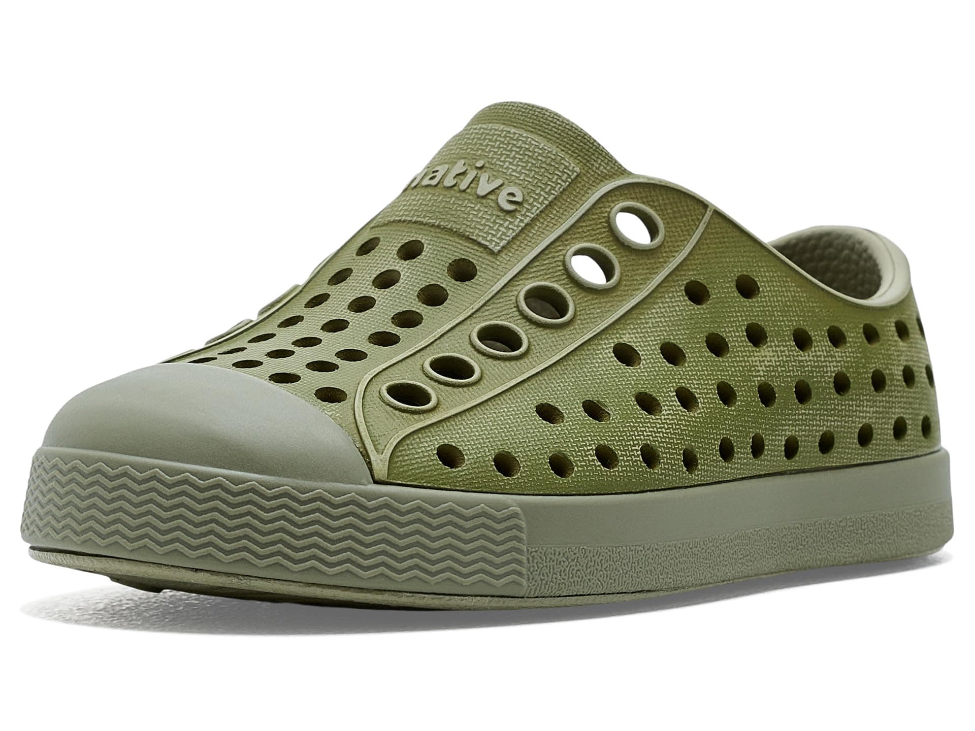 Native Shoes Kids Jefferson Stonewash (Toddler/Little Kid) — cor Verde