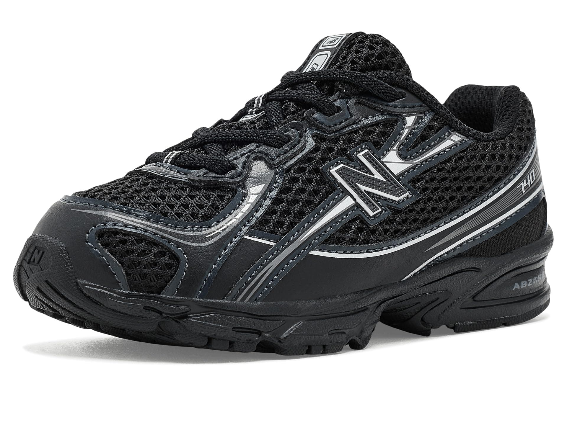 New Balance Kids 740 Bungee Lace (Infant/Toddler) — cor Preto