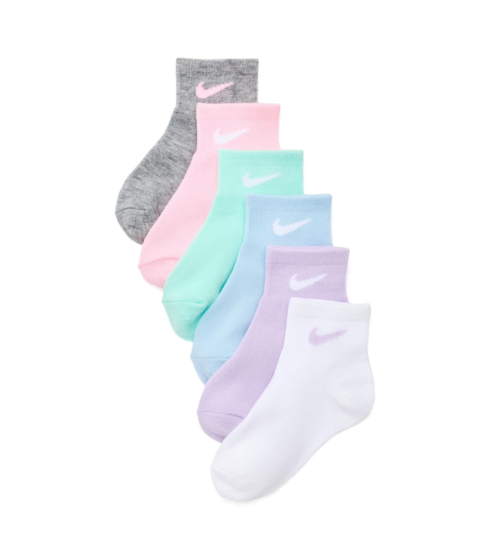 Nike Kids Metallic Swoosh 6-Pack Quarter Socks (Little Kid) — vista principal