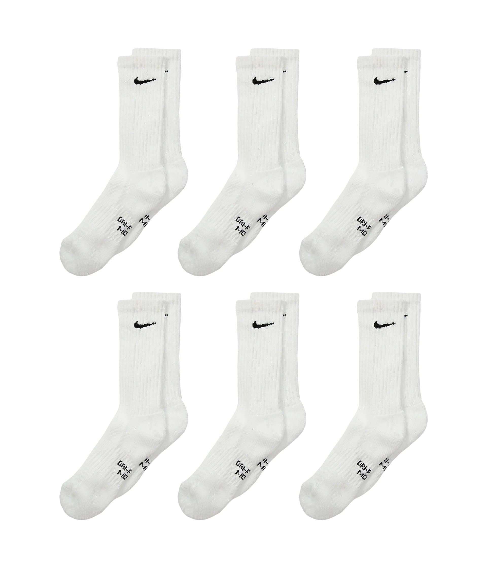 Nike Kids Performance Cushioned Dri-FIT Crew Training Socks 6-Pair Pack (Little Kid/Big Kid) — vista principal