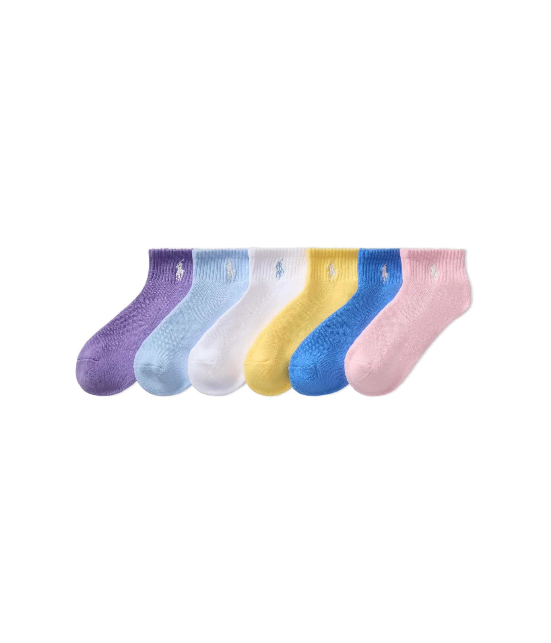 Polo Ralph Lauren Athletic Performance 6-Pack Quarter Socks (Infant/Toddler/Little Kid) — cor Lilas