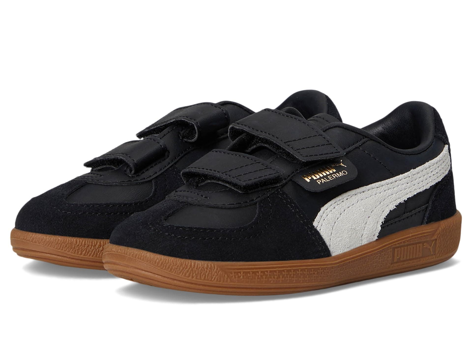 PUMA Kids Palermo Hook and Loop (Little Kid) — cor Preto