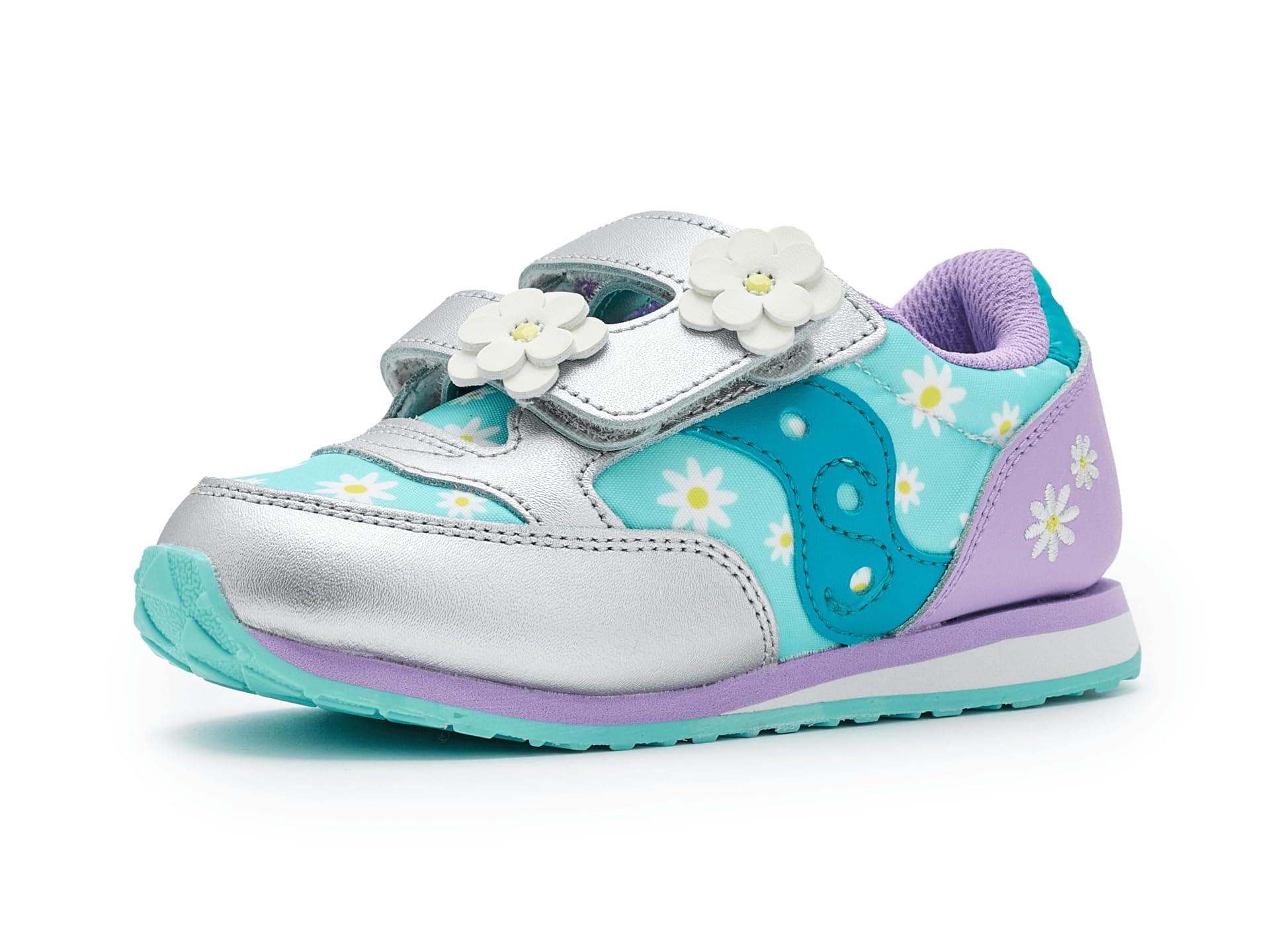 Saucony Kids Jazz Hook & Loop Sneaker (Toddler/Little Kid) — cor Prata