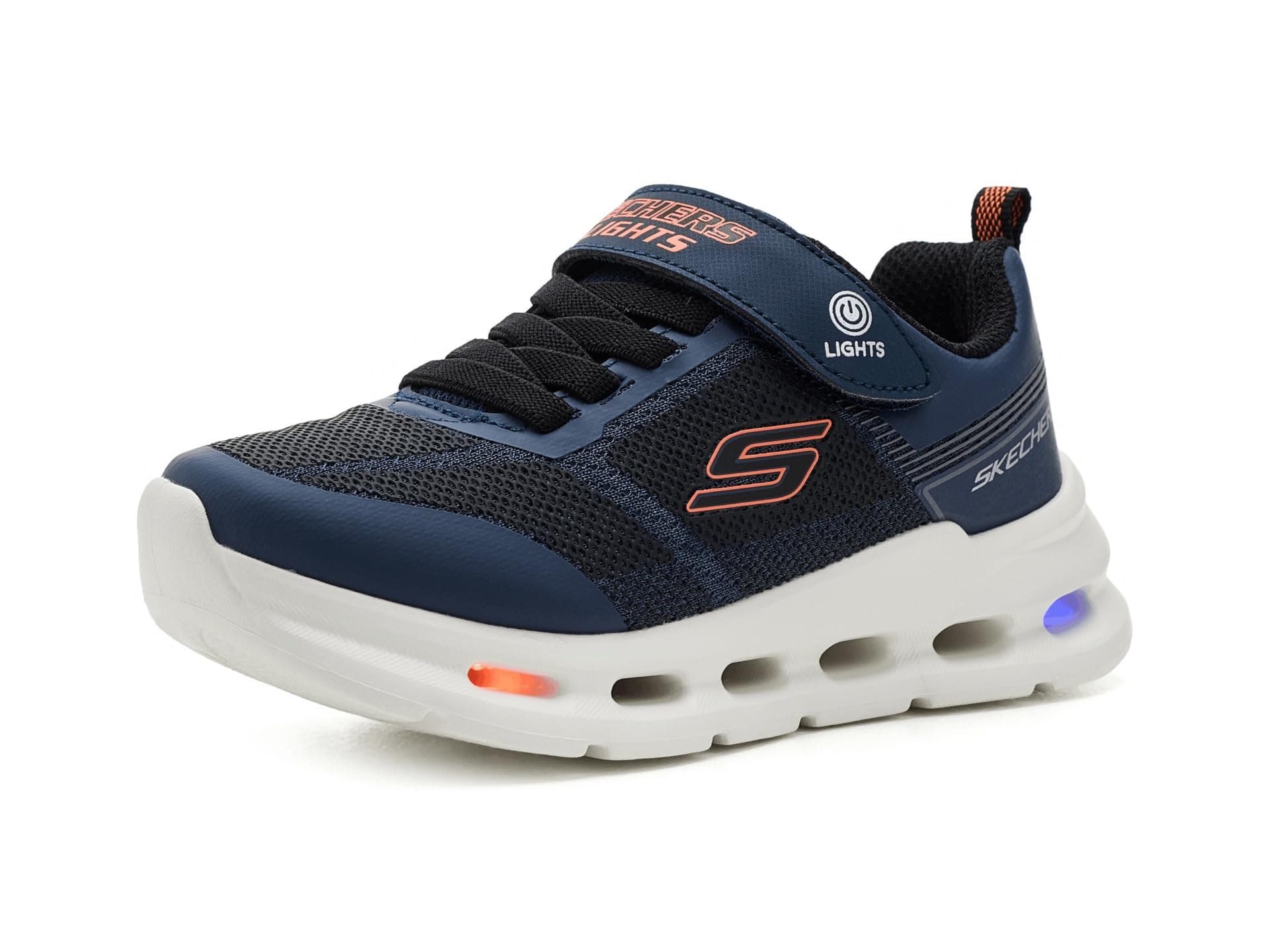 SKECHERS KIDS Glide-Step Lights 400240L (Little Kid/Big Kid) — cor Marinho