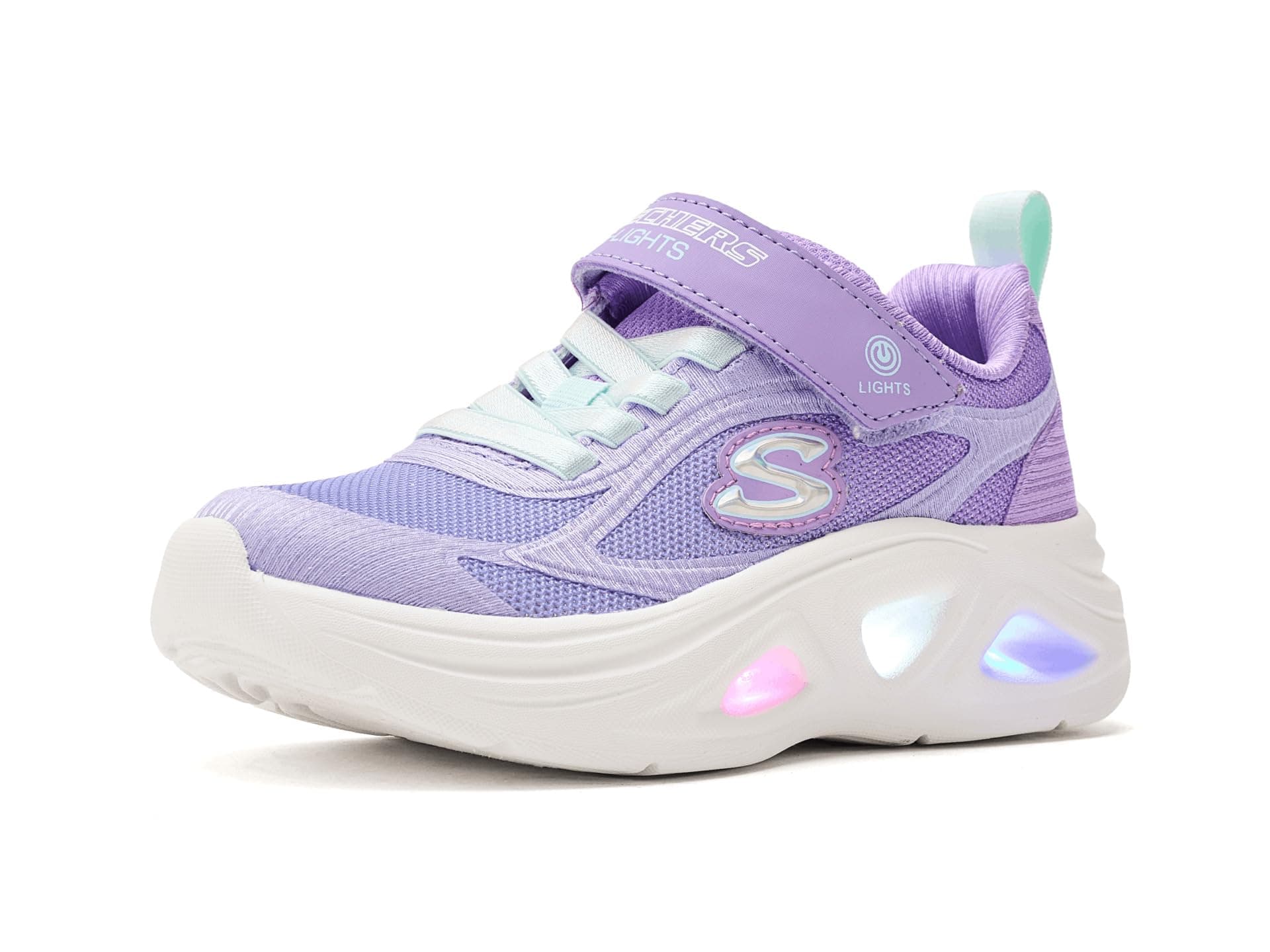 SKECHERS KIDS Sola Glow 2.0 - Dazzle Steps 303729L (Little Kid/Big Kid) — cor Turquesa
