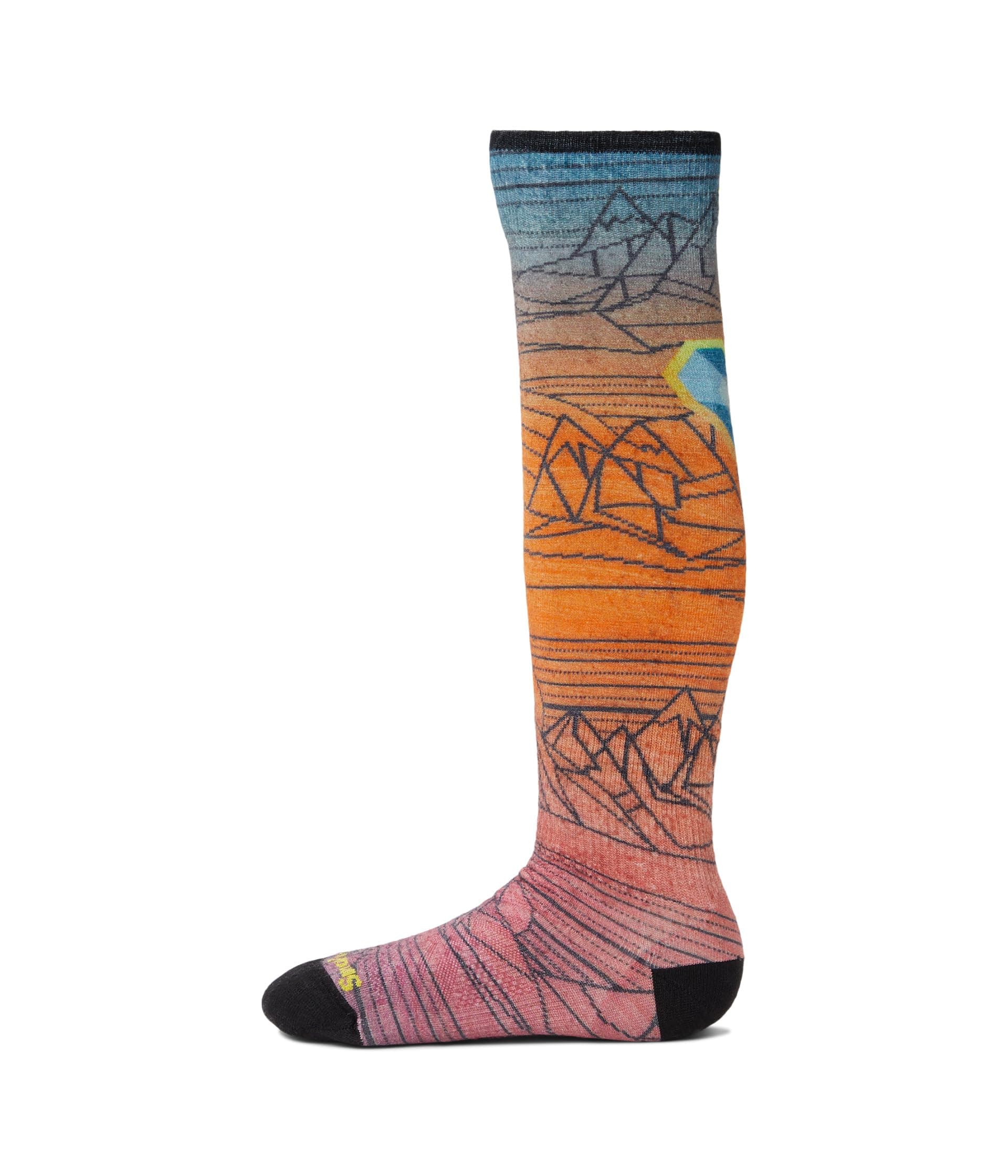 Smartwool Kids Junior Ski Zero Cushion Geo Peaks Print Over The Calf Socks (Little Kid/Big Kid) — vista principal