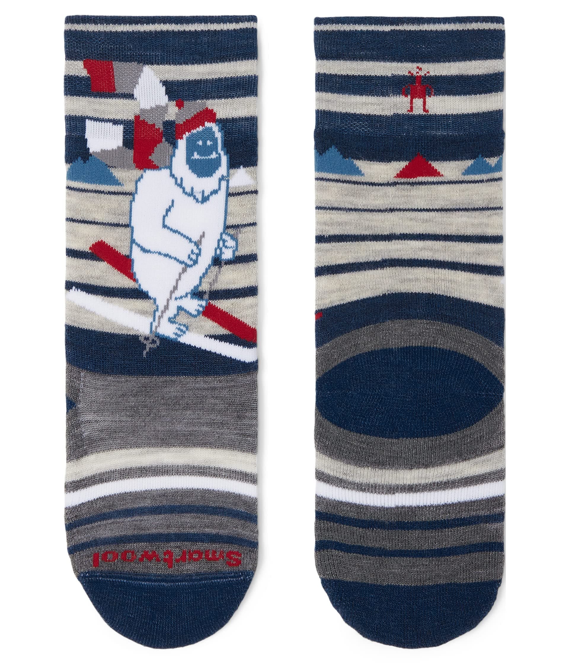 Smartwool Kids Wintersport Full Cushion Yeti Pattern Over-the-Calf Socks (Toddler/Little Kid/Big Kid) — cor Azul