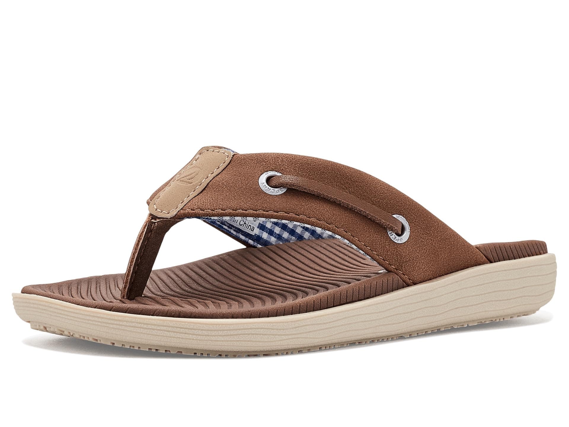Sperry Kids Seafish Flip Flop Sandals (Little Kid/Big Kid) — cor Caramelo