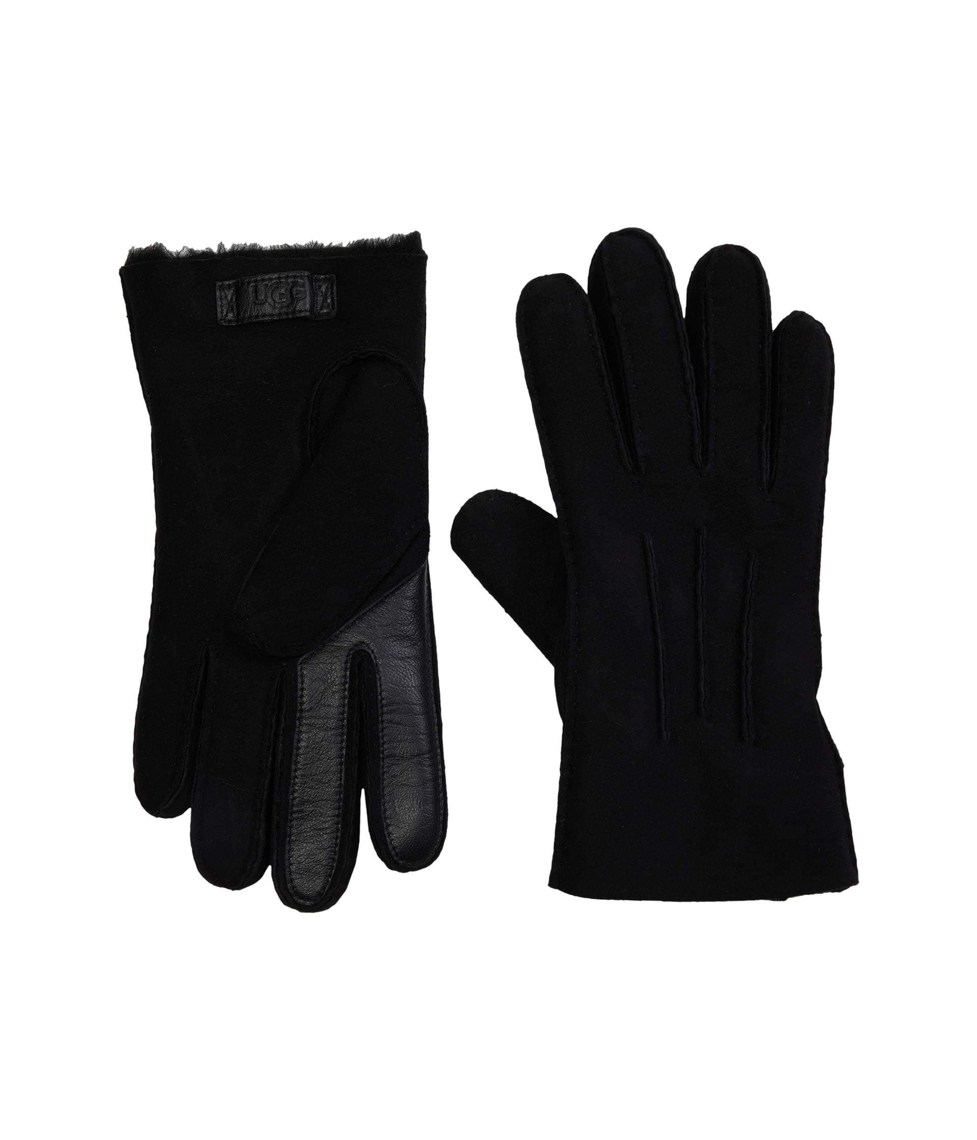 UGG Contrast Water Resistant Sheepskin Tech Gloves — cor Preto