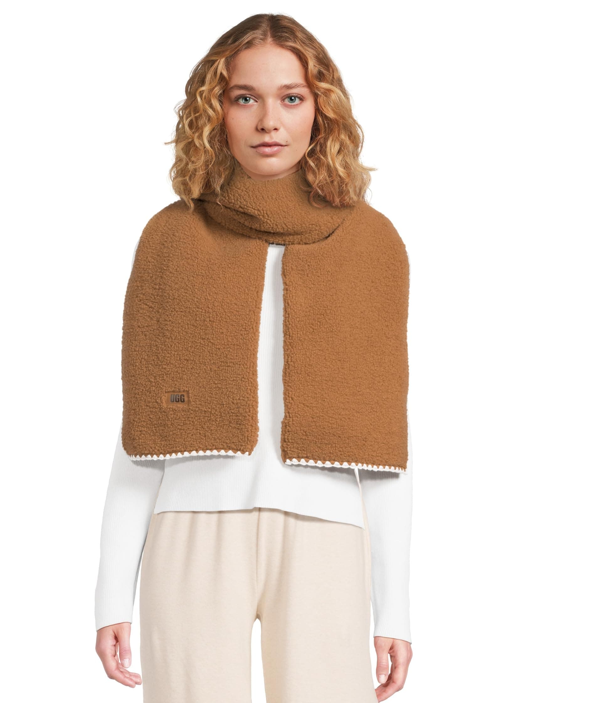 UGG Uggfluff Scalloped Scarf — cor Marrom