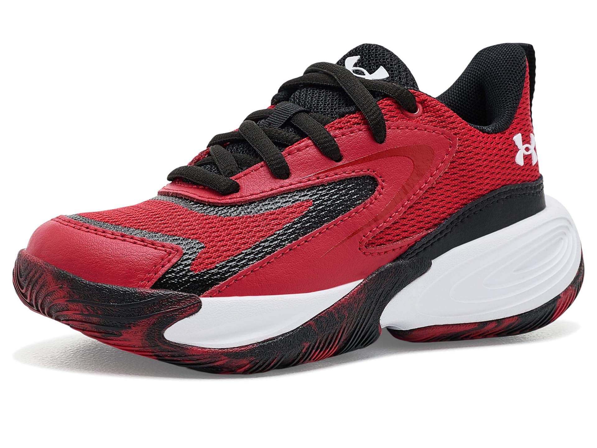 Under Armour Kids Pre School Size Lockdown 8 Basketball Shoes (Little Kid) — cor Vermelho