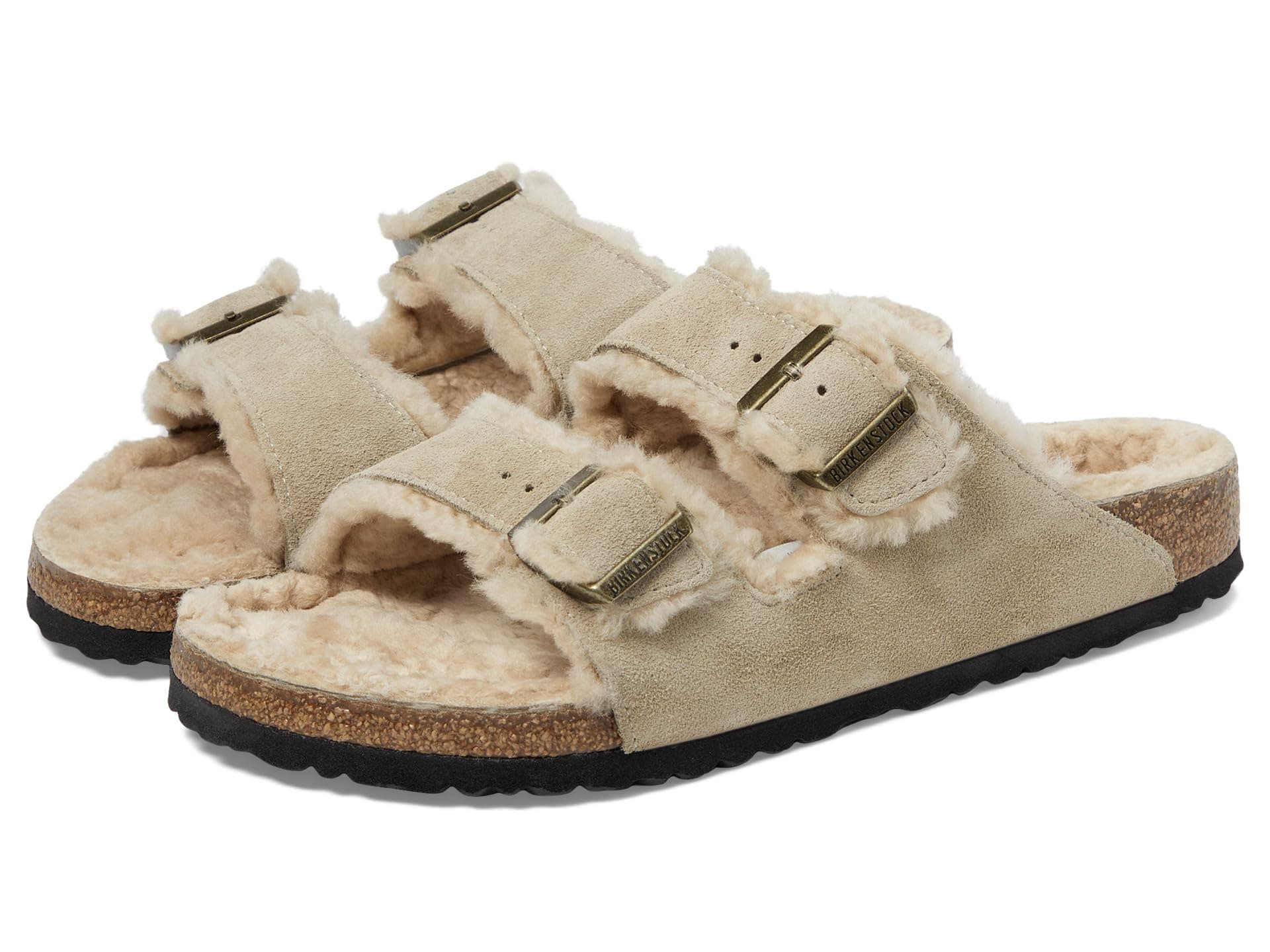 Birkenstock Arizona Shearling - Suede (Unisex) — cor Bege