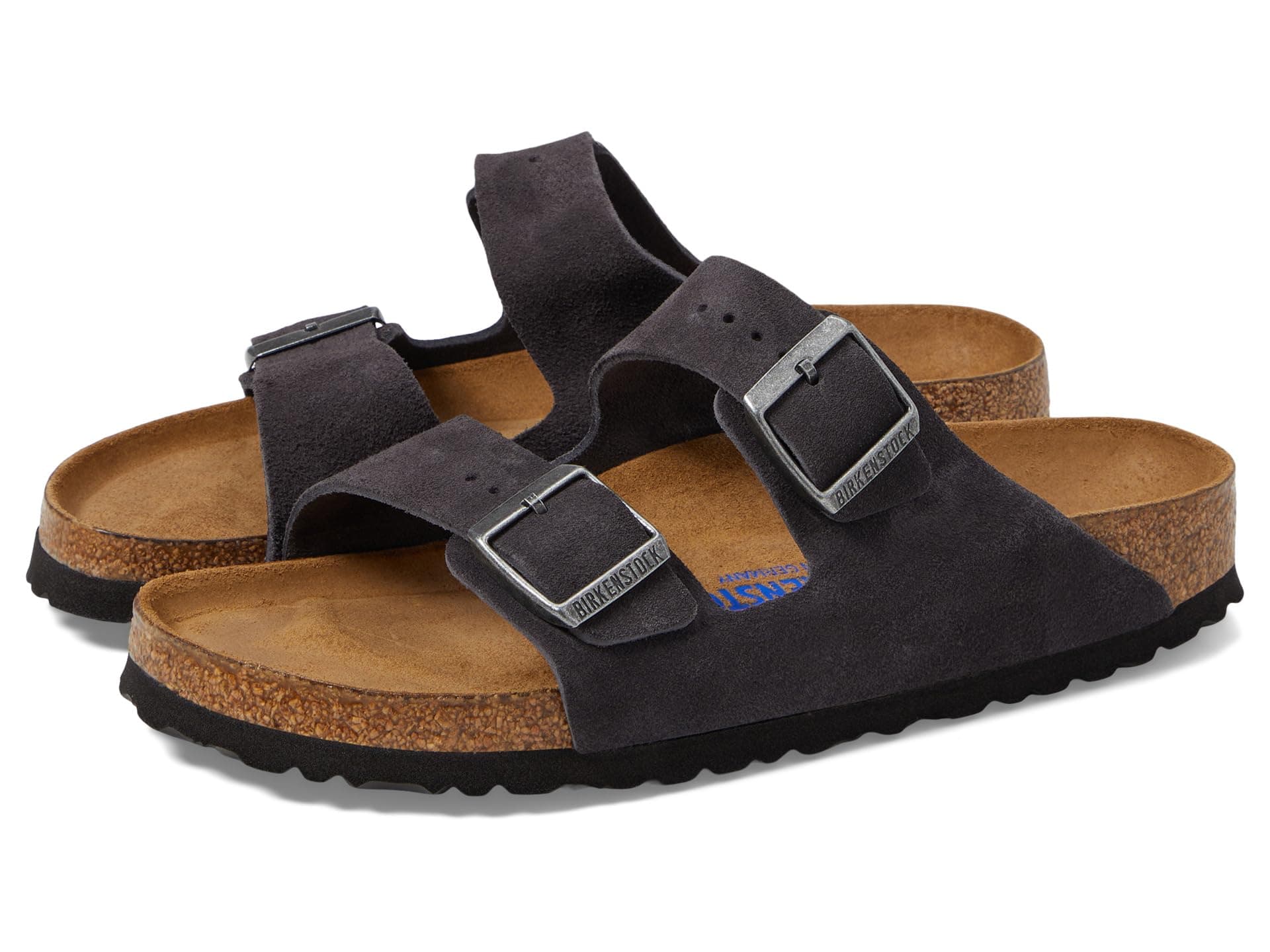 Birkenstock Arizona Soft Footbed - Suede (Unisex) — cor Cinza
