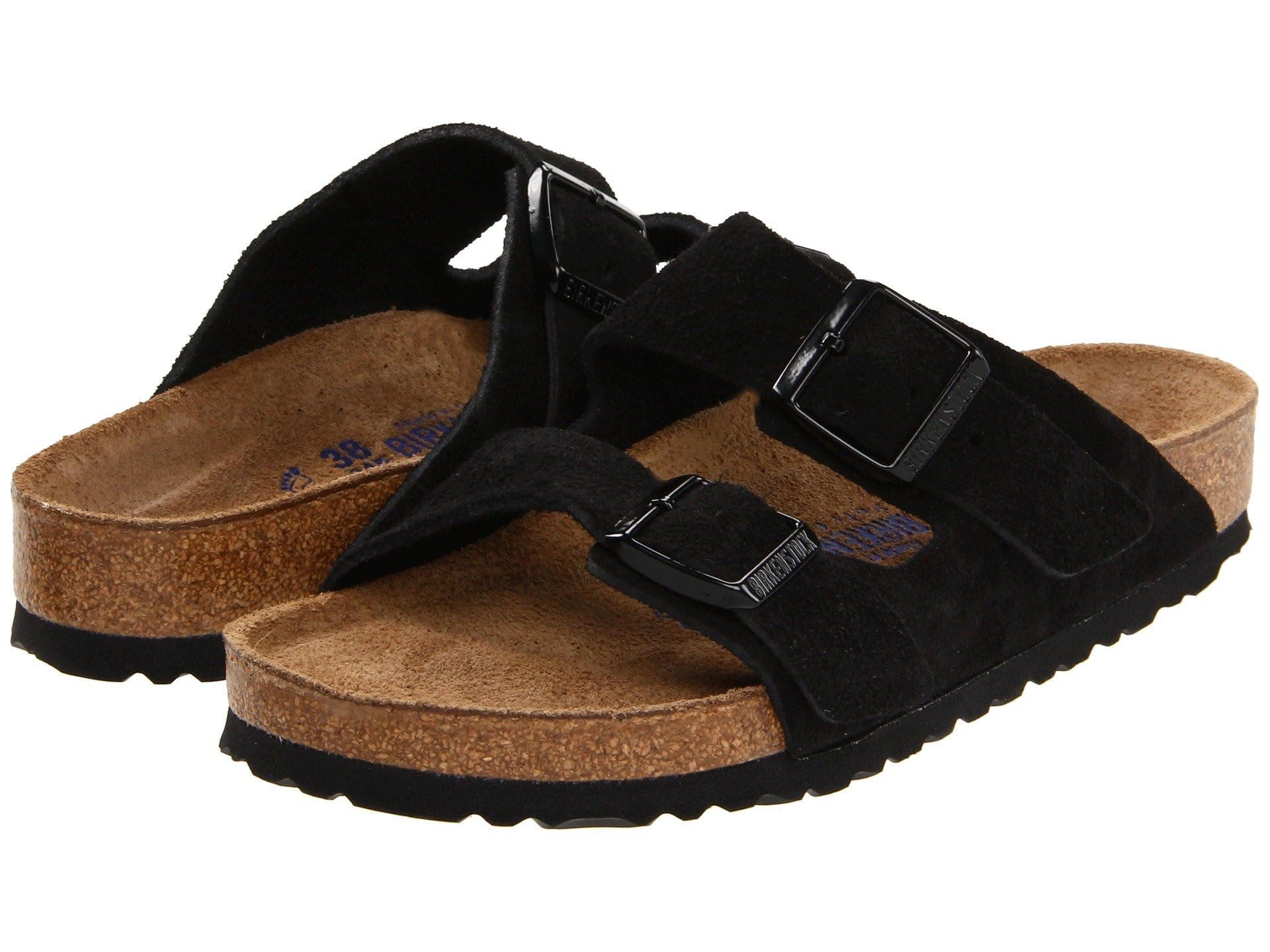 Birkenstock Arizona Soft Footbed - Suede (Unisex) — cor Preto