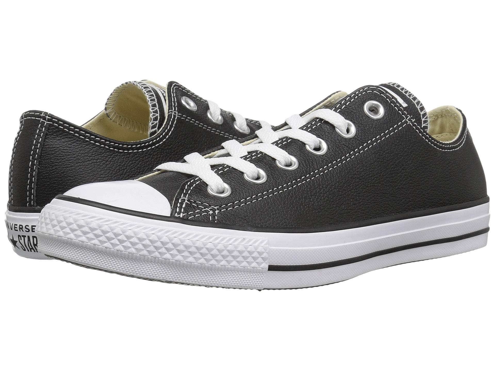 Converse Chuck Taylor All Star Leather Low Top Sneaker — cor Preto