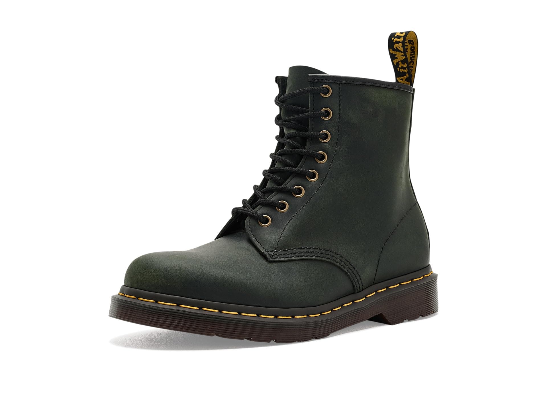 Dr. Martens 1460 Crazy Horse Leather Boots — cor Verde