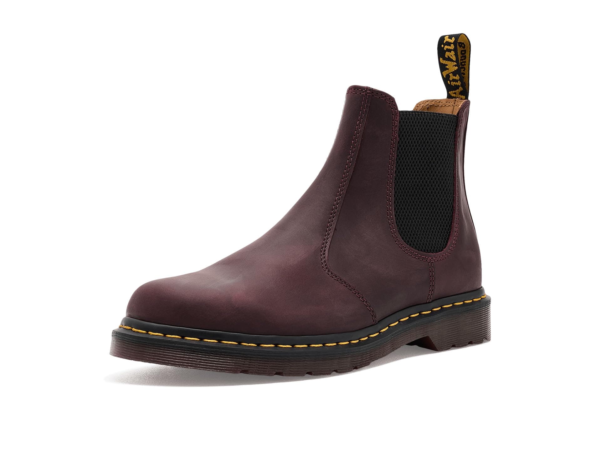 Dr. Martens 2976 Yellow Stitch Smooth Leather Chelsea Boots — cor Vermelho