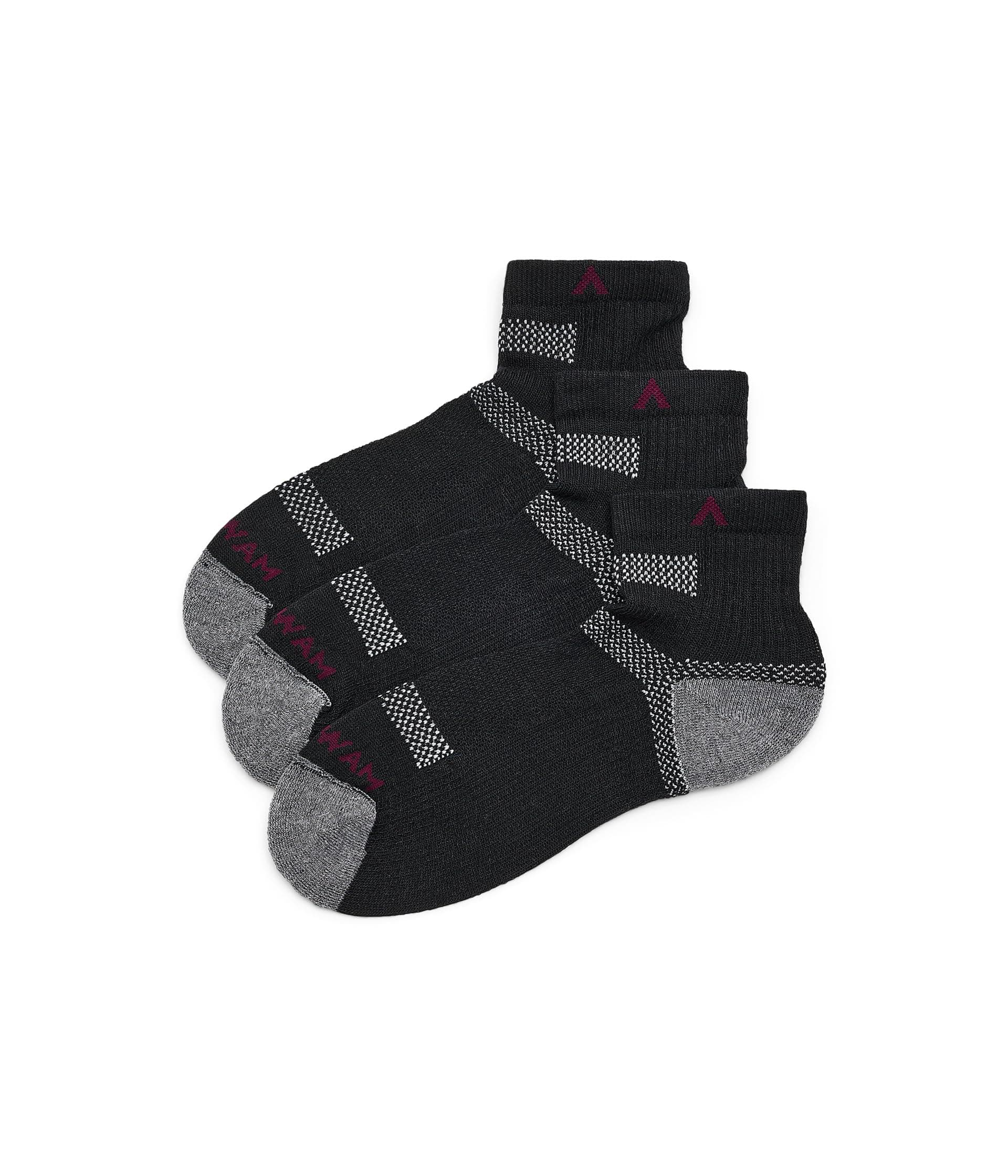 Wigwam Ultra Cool-Lite Quarter, 3-Pack — cor Preto