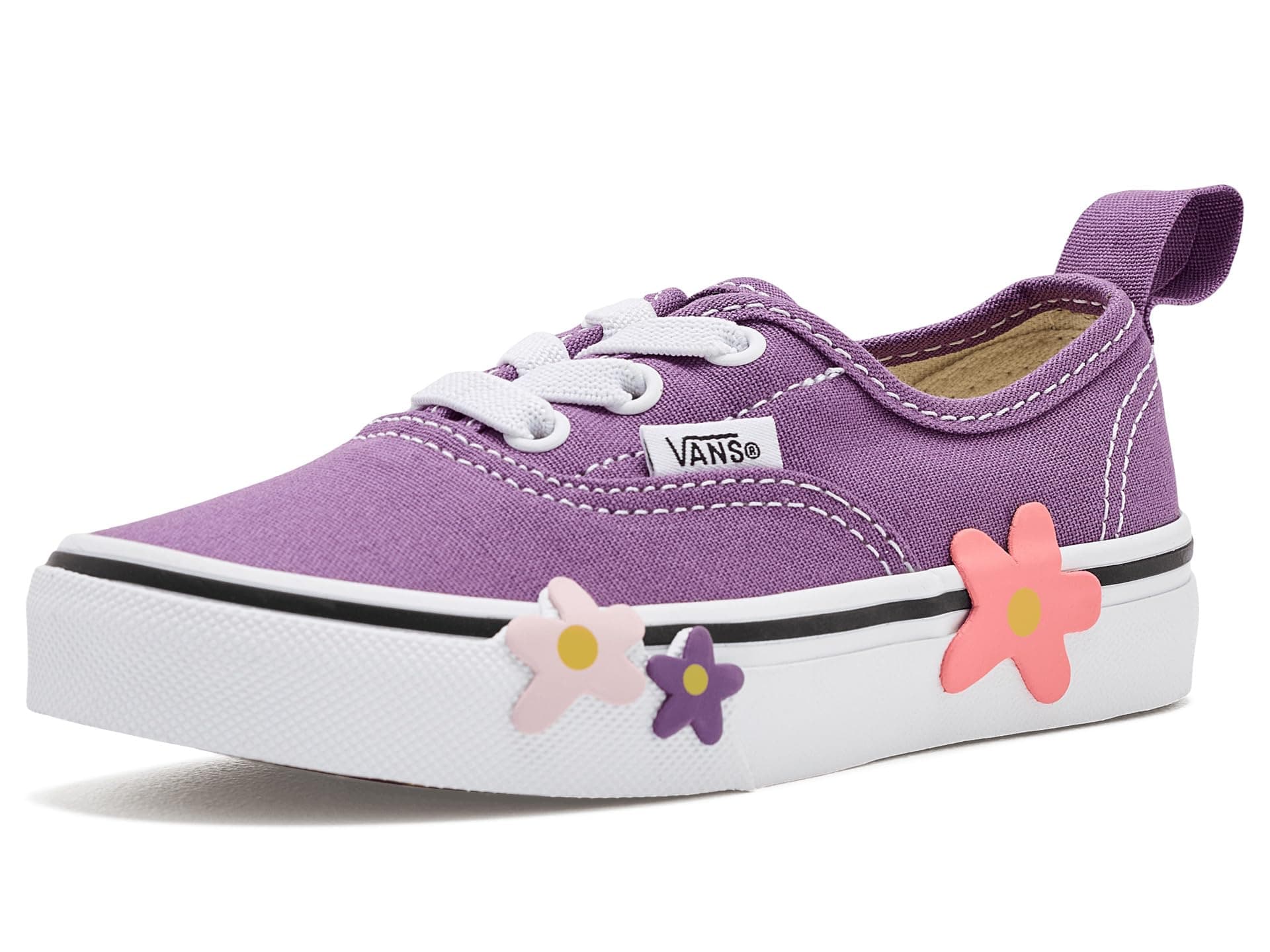 Vans Kids Authentic Elastic Lace (Little Kid) — cor Roxo
