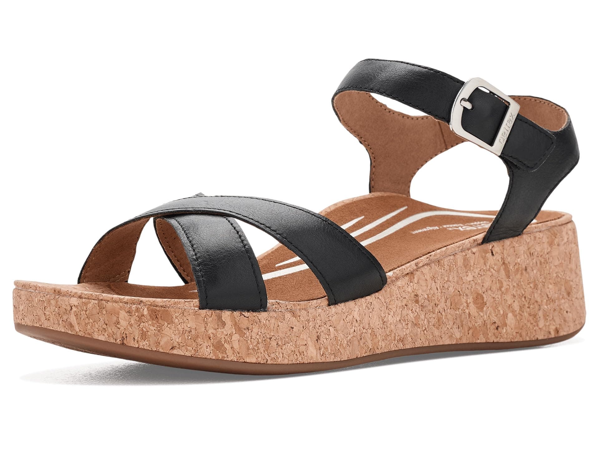Aetrex Flora Adjustable Platform Sandals — cor Preto