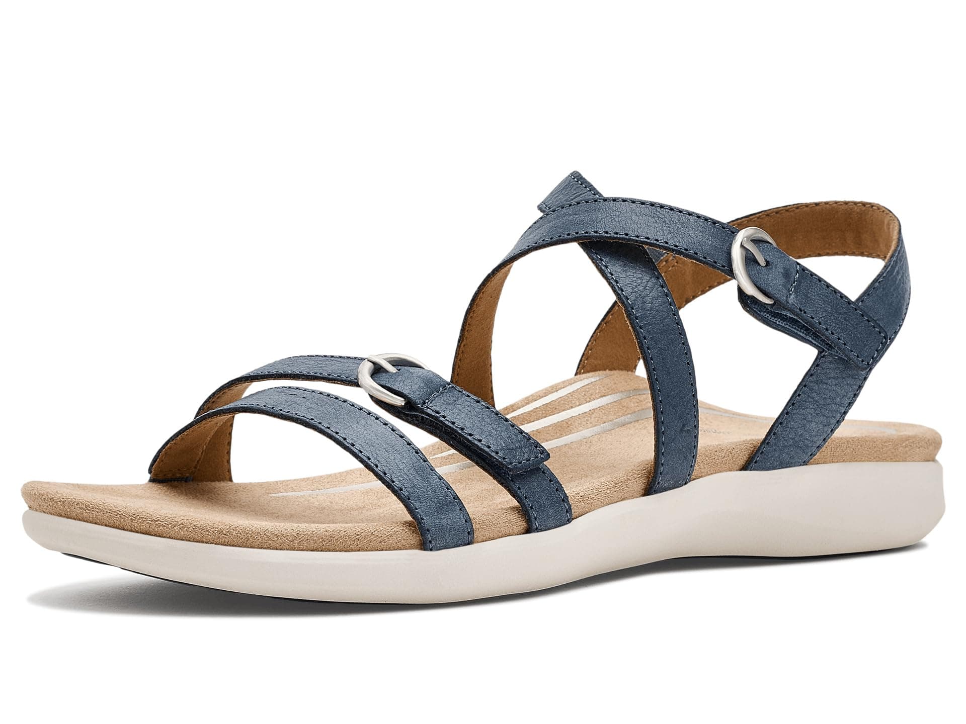 Aetrex Hadley Adjustable Quarter Strap Sandals — cor Azul