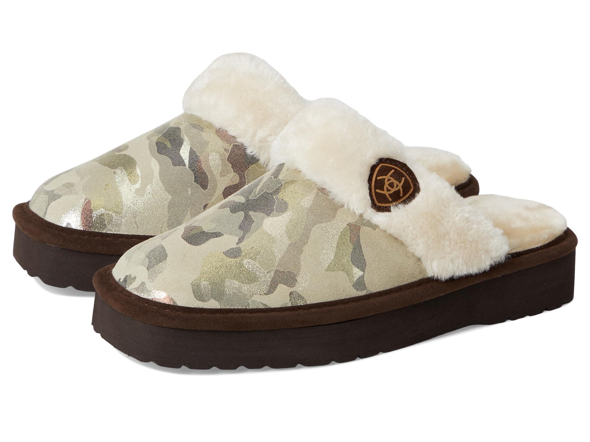 Ariat Jackie Square Toe Exotic Platform — cor Off-white