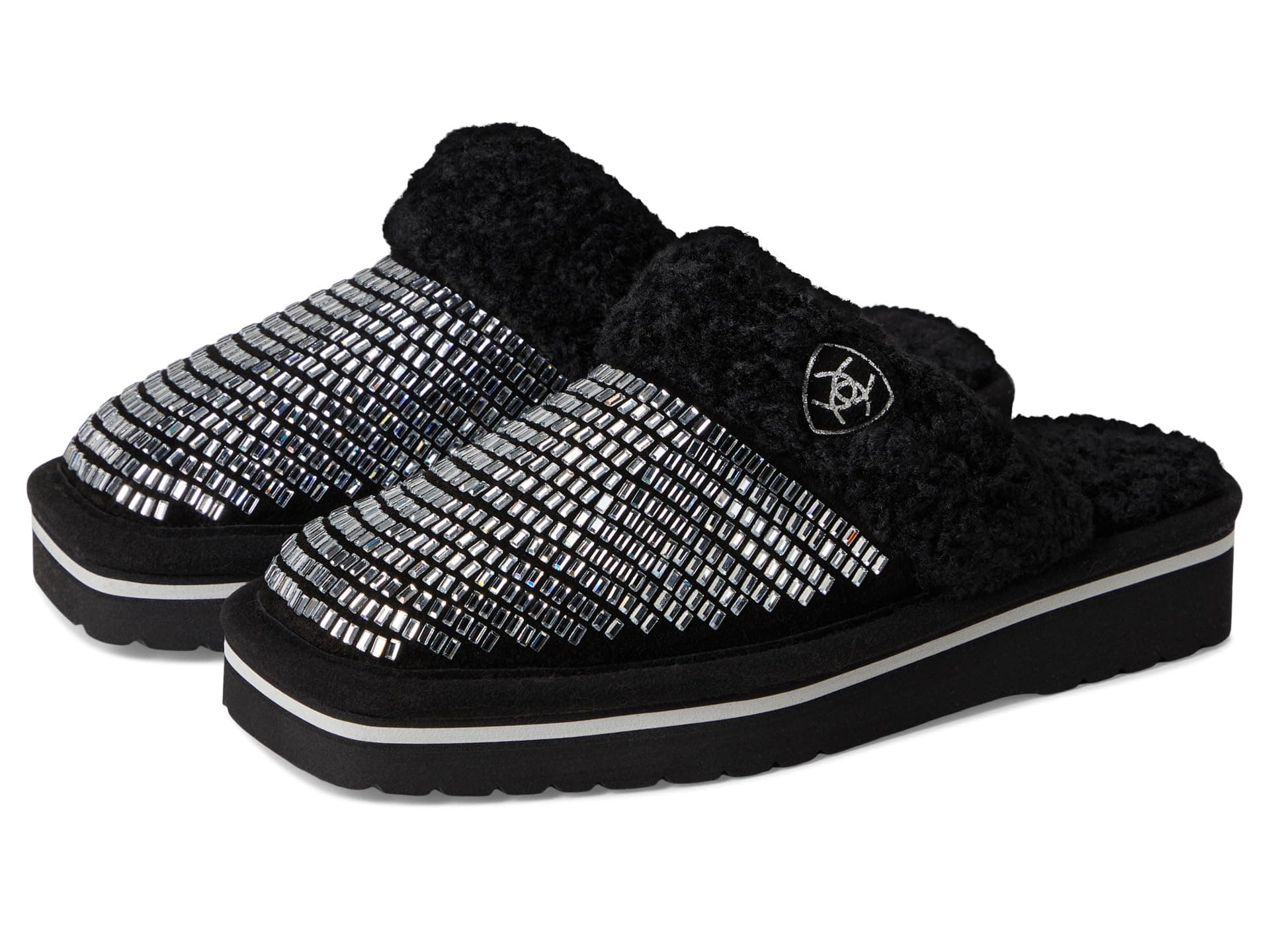 Ariat Jackie Square Toe Exotic Platform — cor Preto