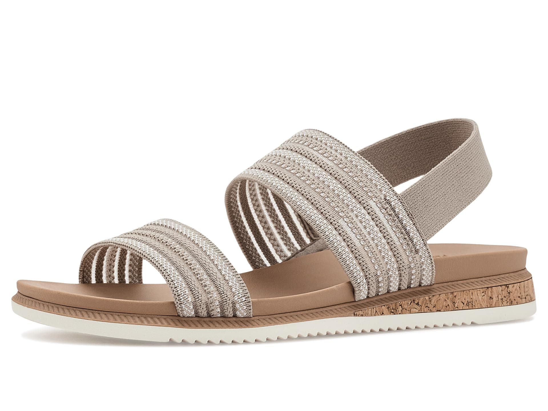 BOBS from SKECHERS Bobs Desert Kiss Low - Breezy Stripe — cor Bege