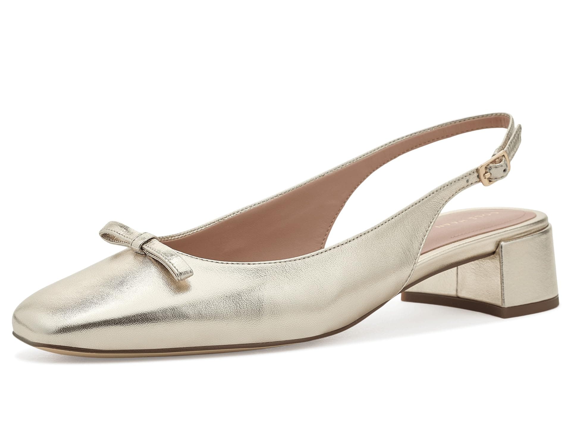 Cole Haan Patsy Bow Slingback Pumps — cor Dourado