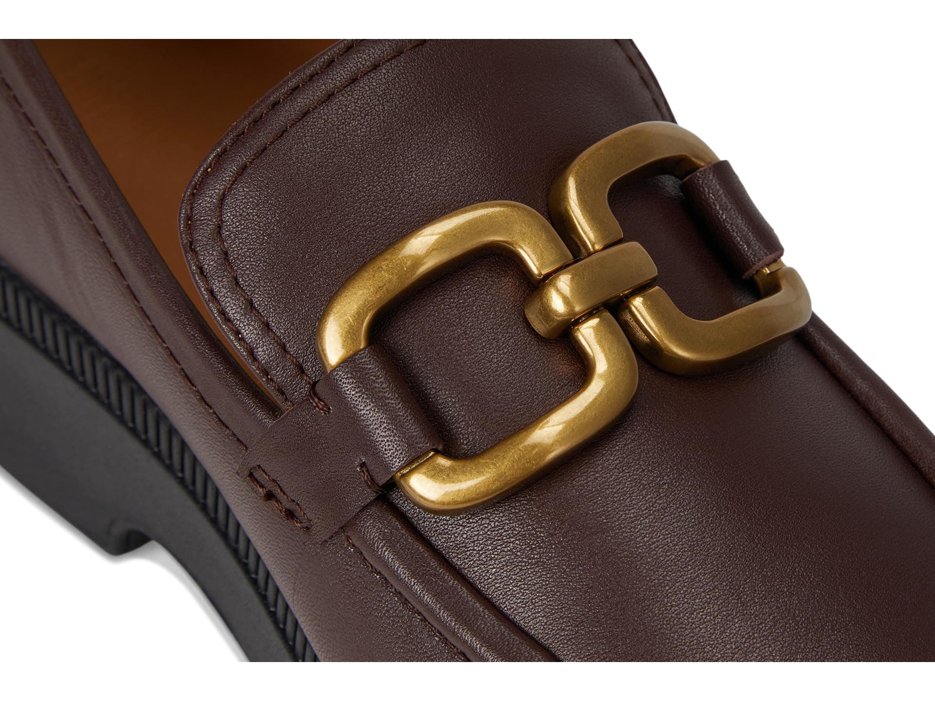 FitFlop F-Luma Square-Chain Leather Loafers — vista 3