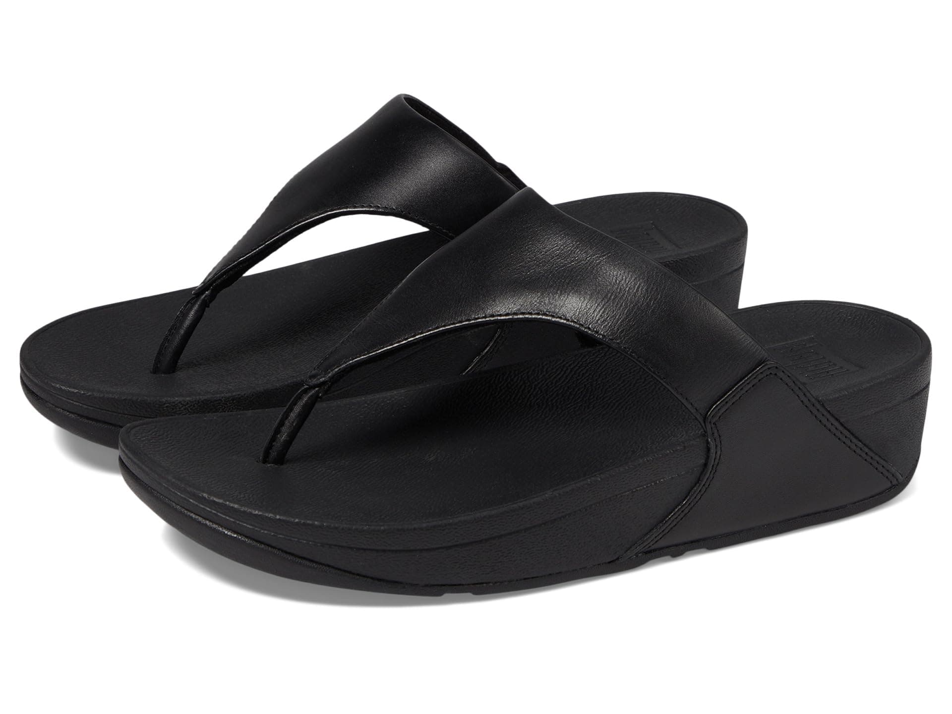FitFlop Lulu Leather Toepost — cor Preto