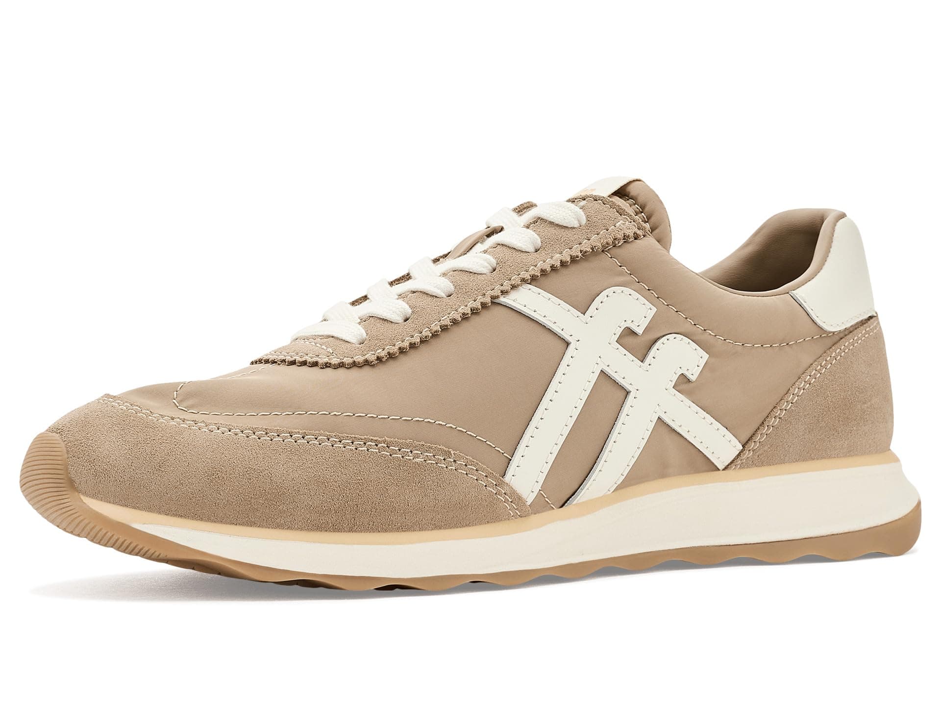 FitFlop Retro-Q FF Metallic-Fabric/Suede Sneakers — cor Off-white