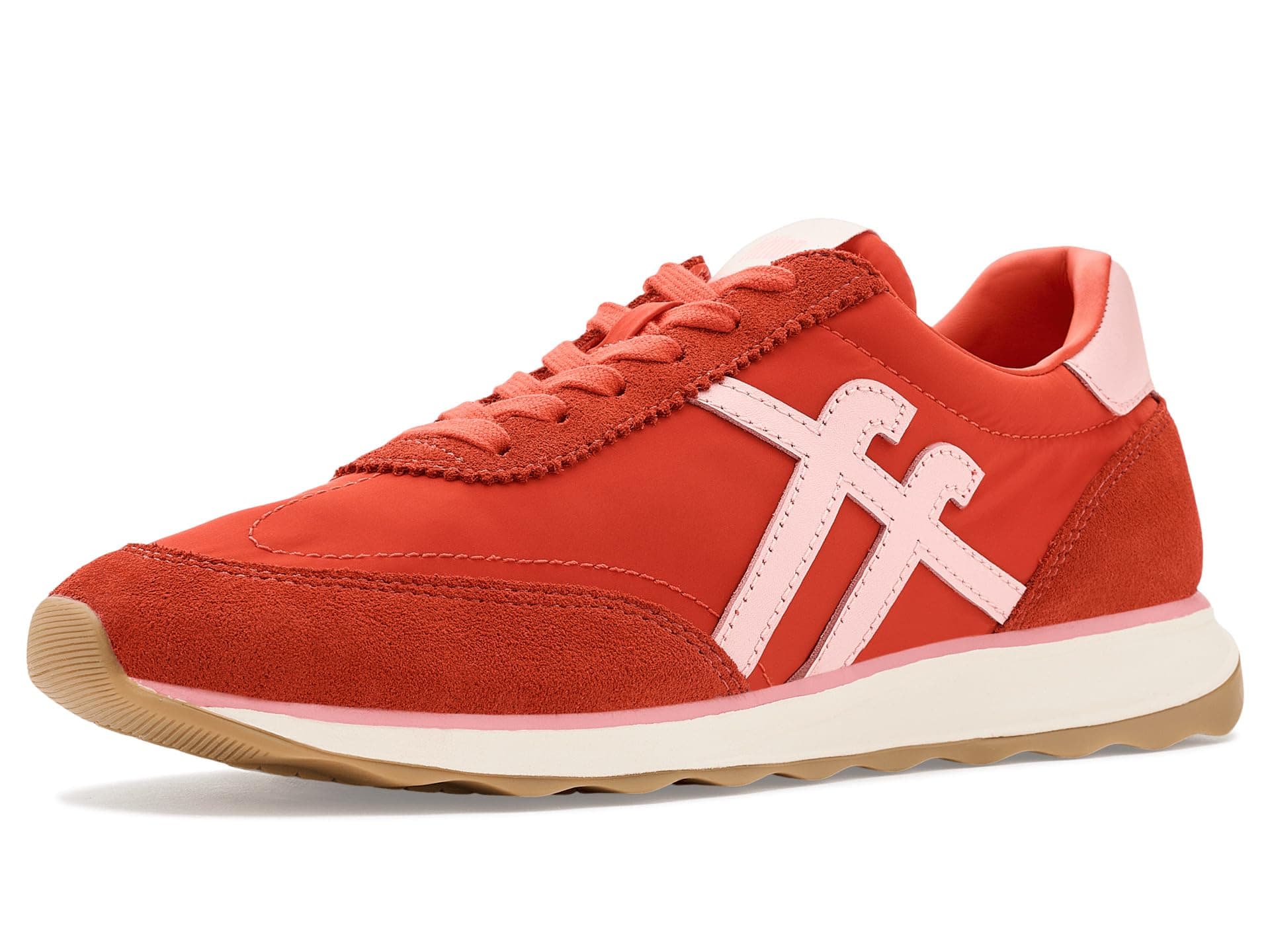 FitFlop Retro-Q FF Metallic-Fabric/Suede Sneakers — cor Pink