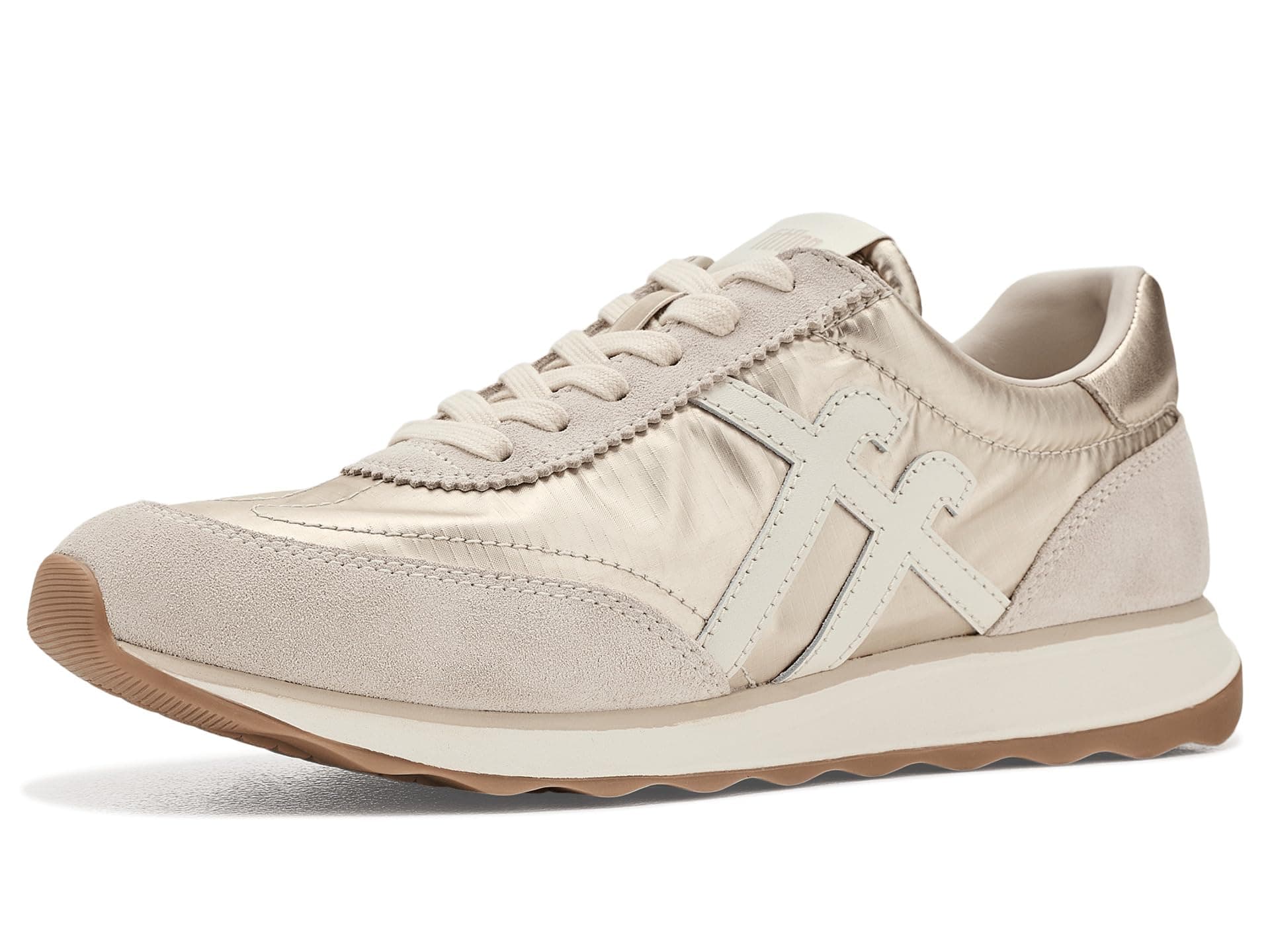 FitFlop Retro-Q FF Metallic-Fabric/Suede Sneakers — cor Prata