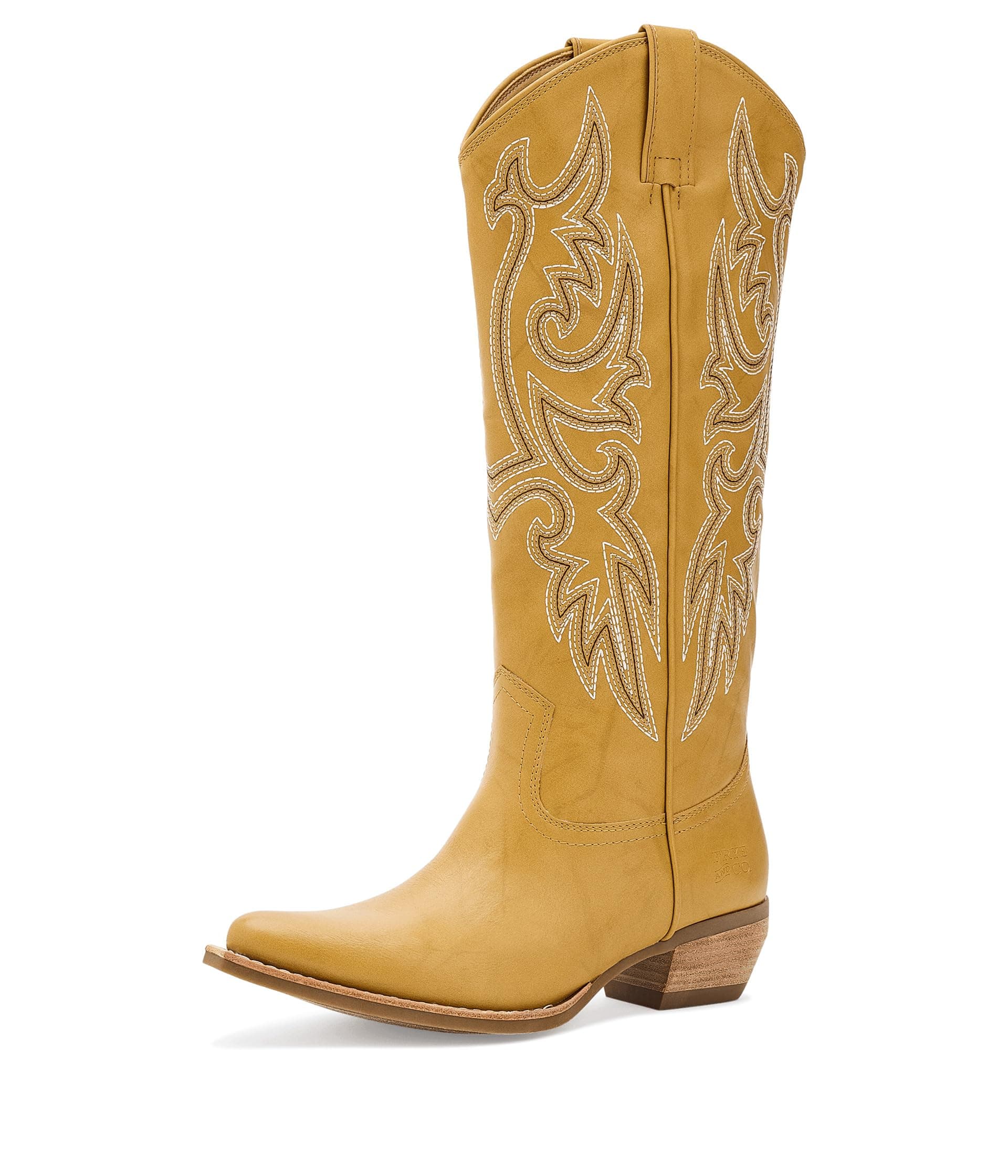 FRYE AND CO. Irlene Tall Deco Stitch — cor Caramelo