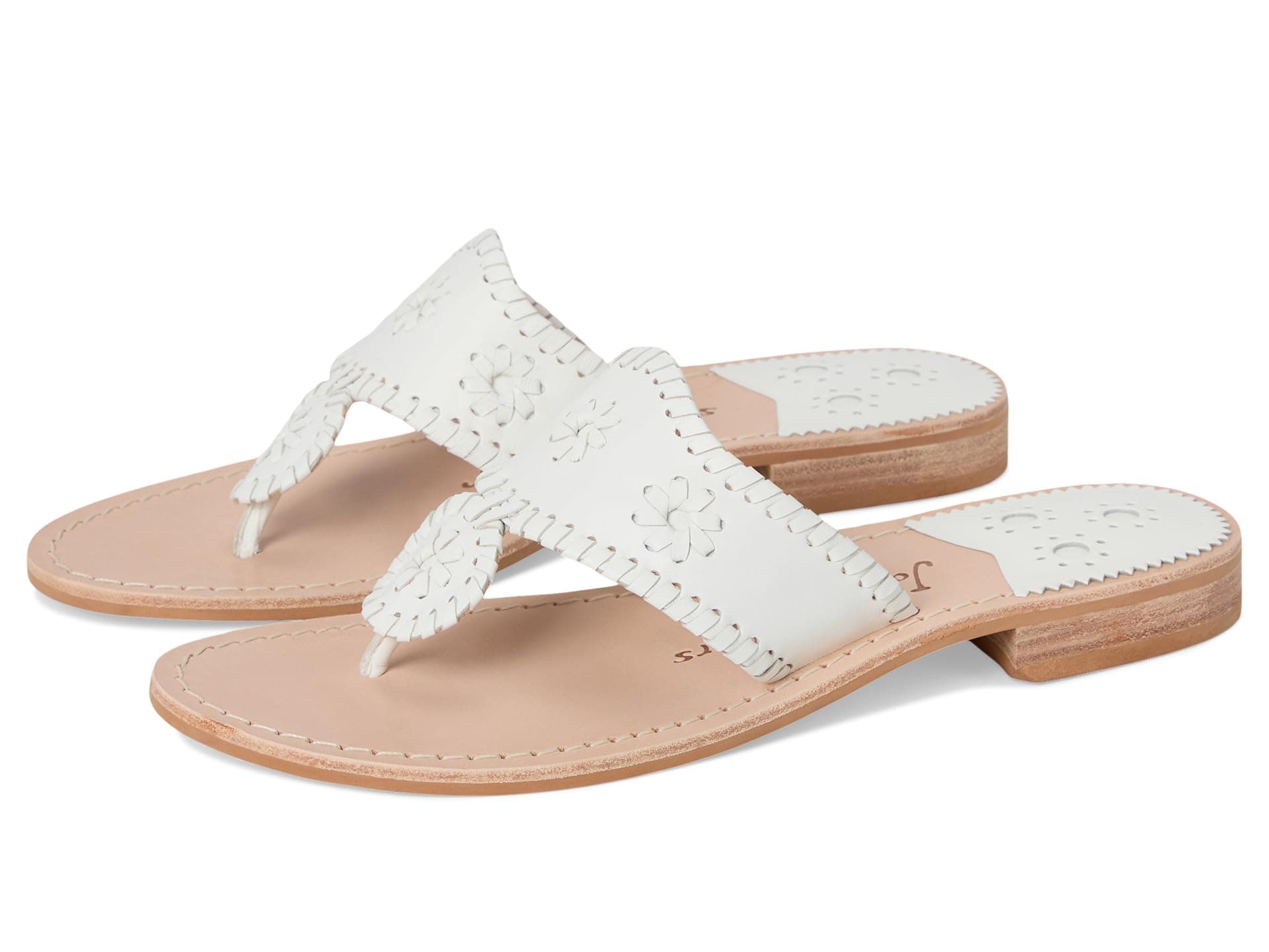 Jack Rogers Jacks Flat Sandal — cor Branco