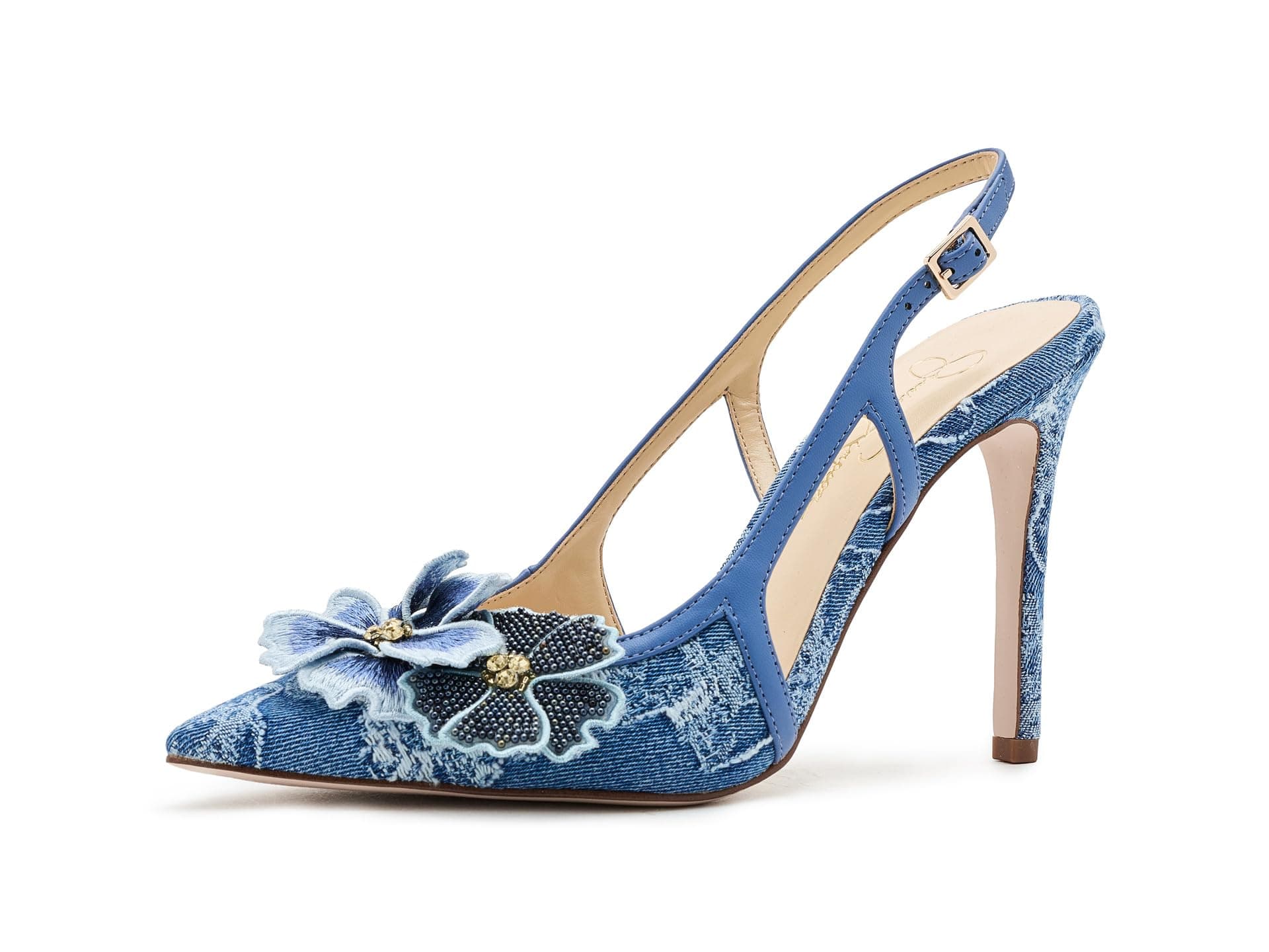 Jessica Simpson Pilitia 3D Floral Denim High Heels — vista principal