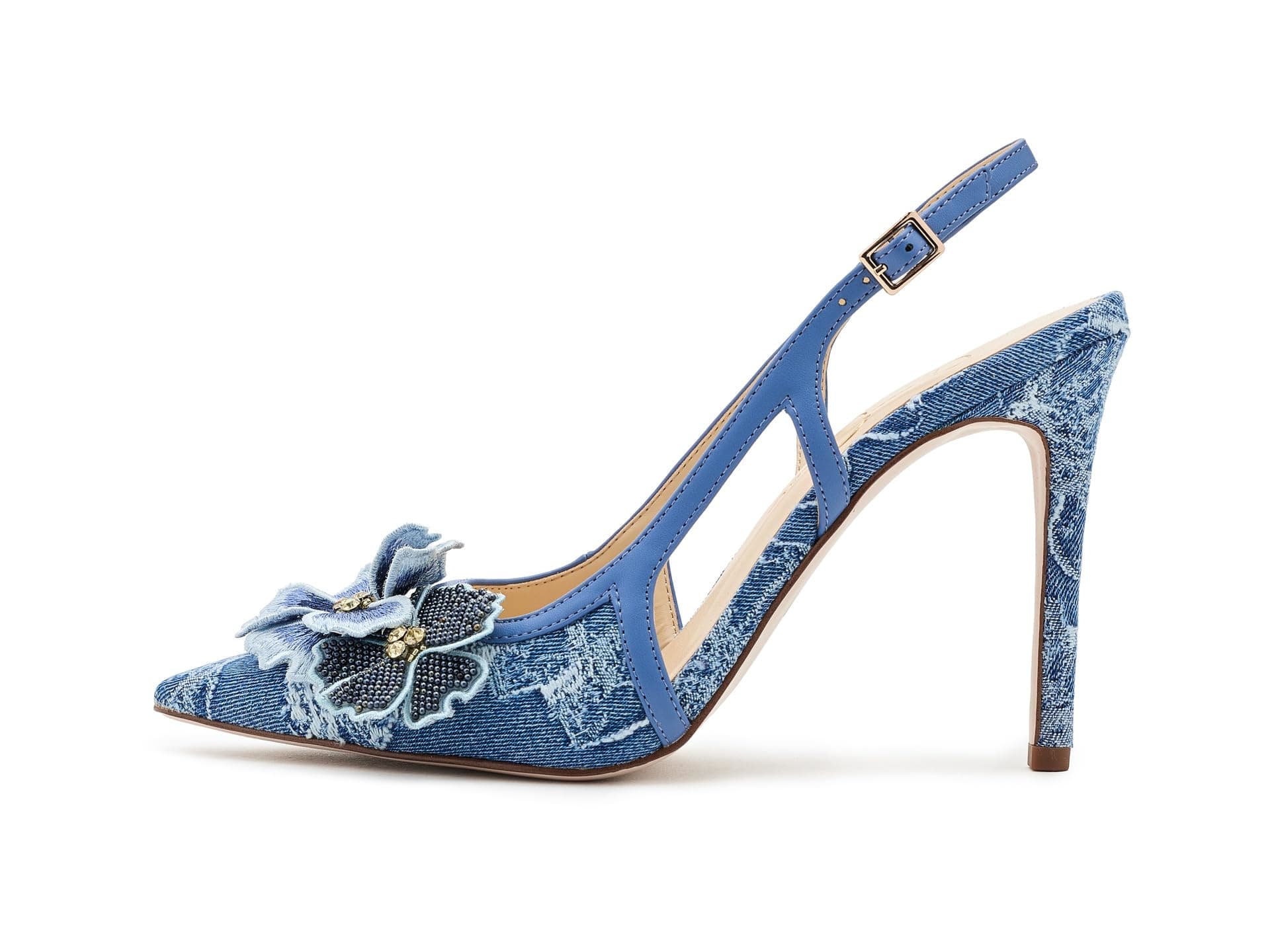 Jessica Simpson Pilitia 3D Floral Denim High Heels — vista 1