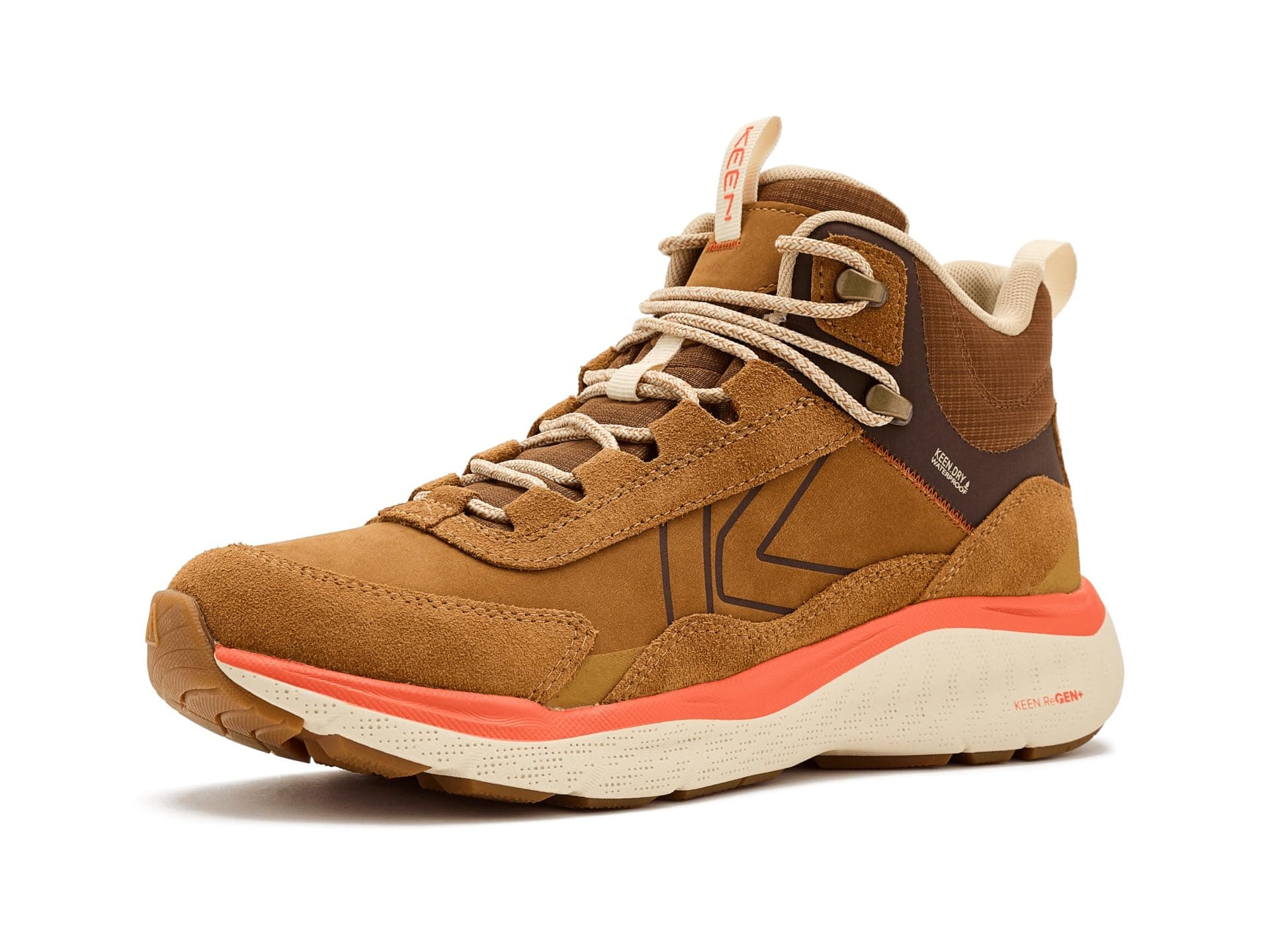 KEEN Leiki Waterproof Leather Hiking Boots — cor Caramelo